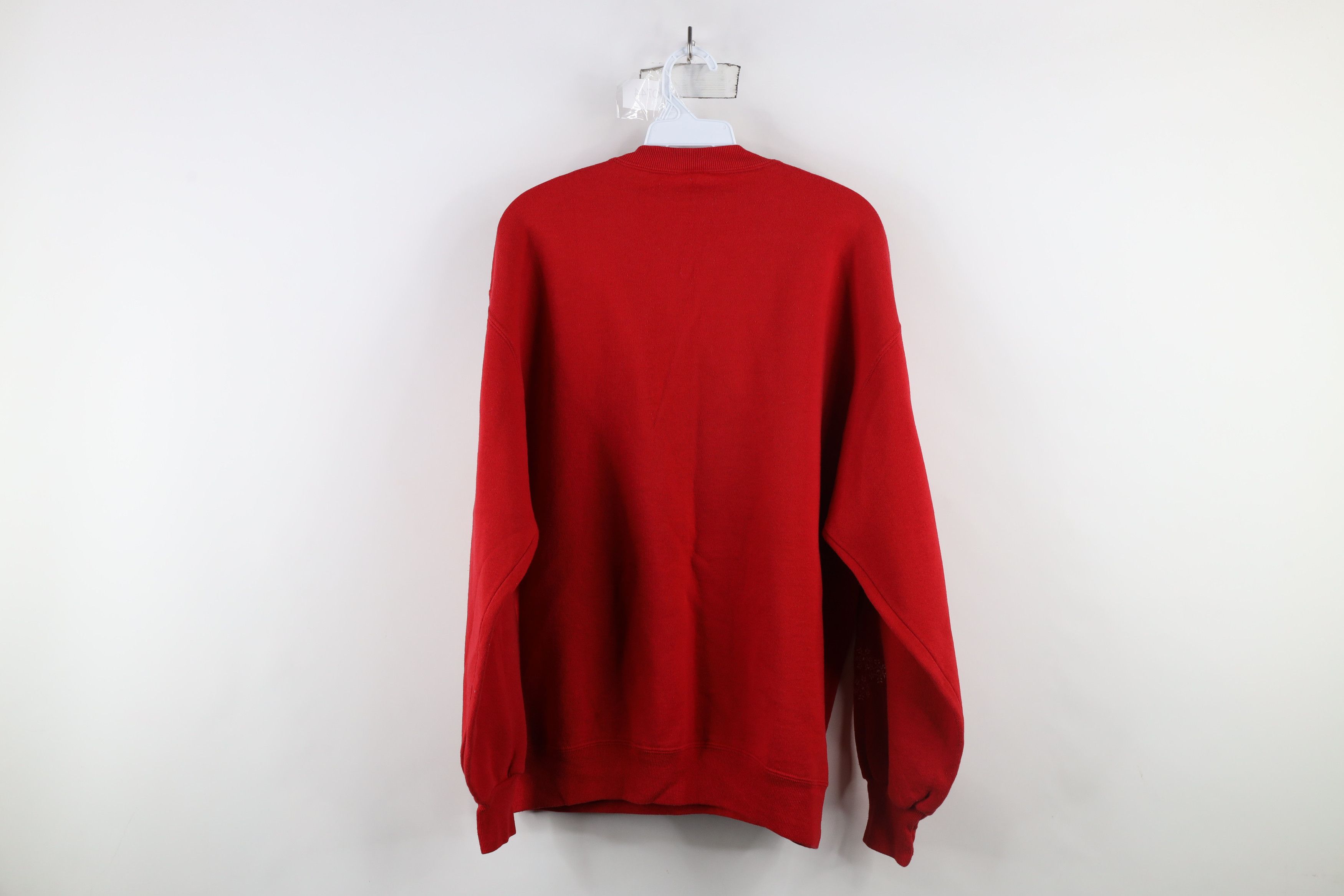 Vintage Vintage 90s Faded Christmas Tree Crewneck Sweatshirt Red USA Size XXL / US 16-18 / IT 52-54 - 9 Thumbnail