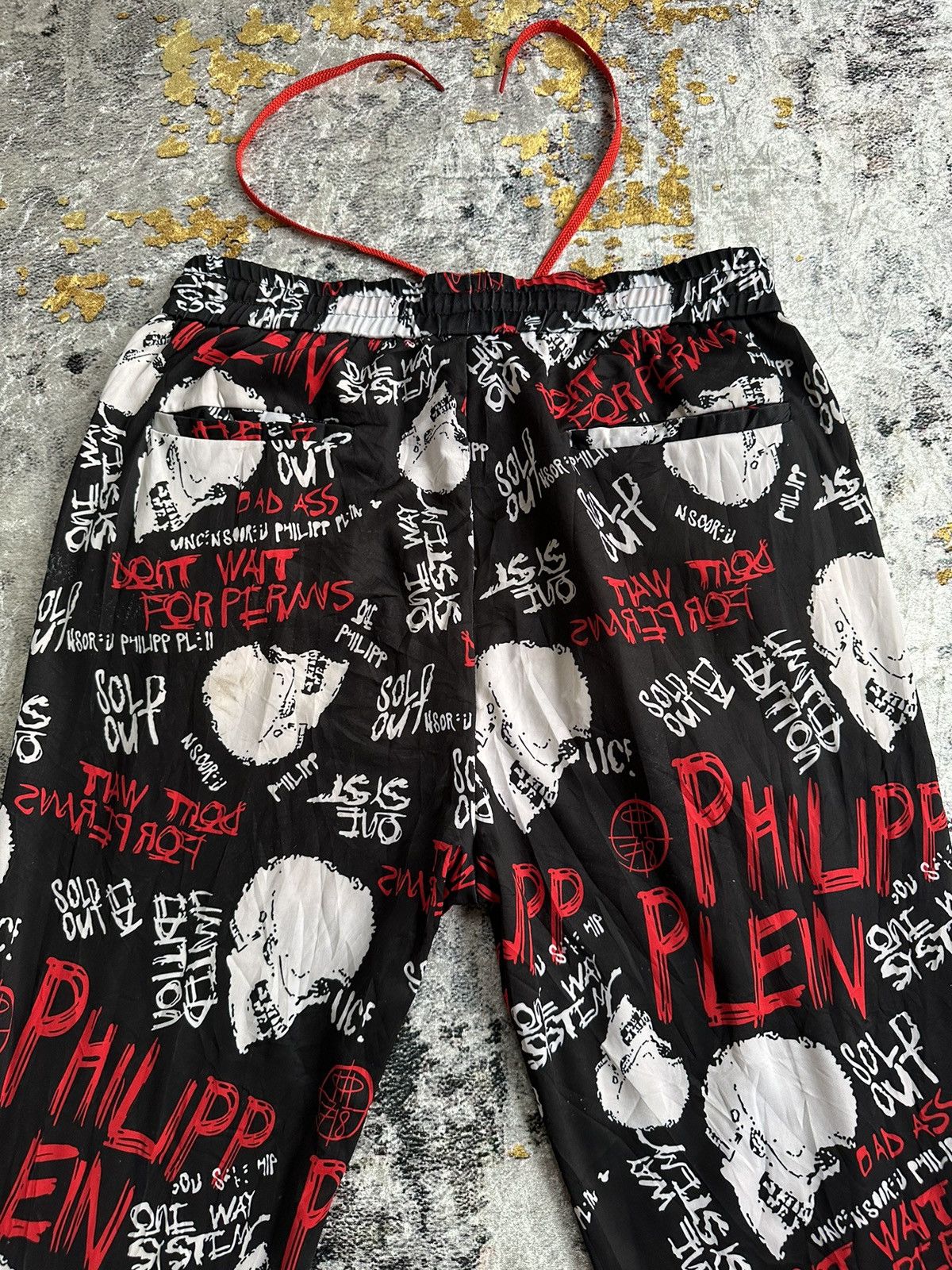 14th Addiction CRAZY FASHION SKULL LIKE MADPUNKS PANTS IF6WAS9 PUNK STYLE Size US 33 - 7 Thumbnail