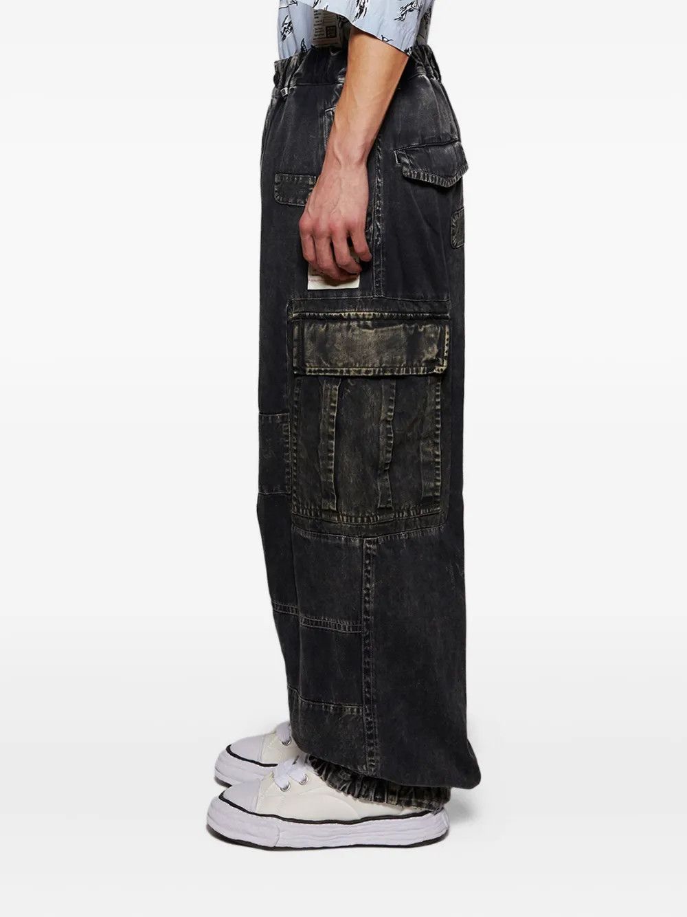 Maison MIHARA YASUHIRO o1mle0326 Repair Cargo Trousers in Black Size US 36 / EU 52 - 4 Thumbnail