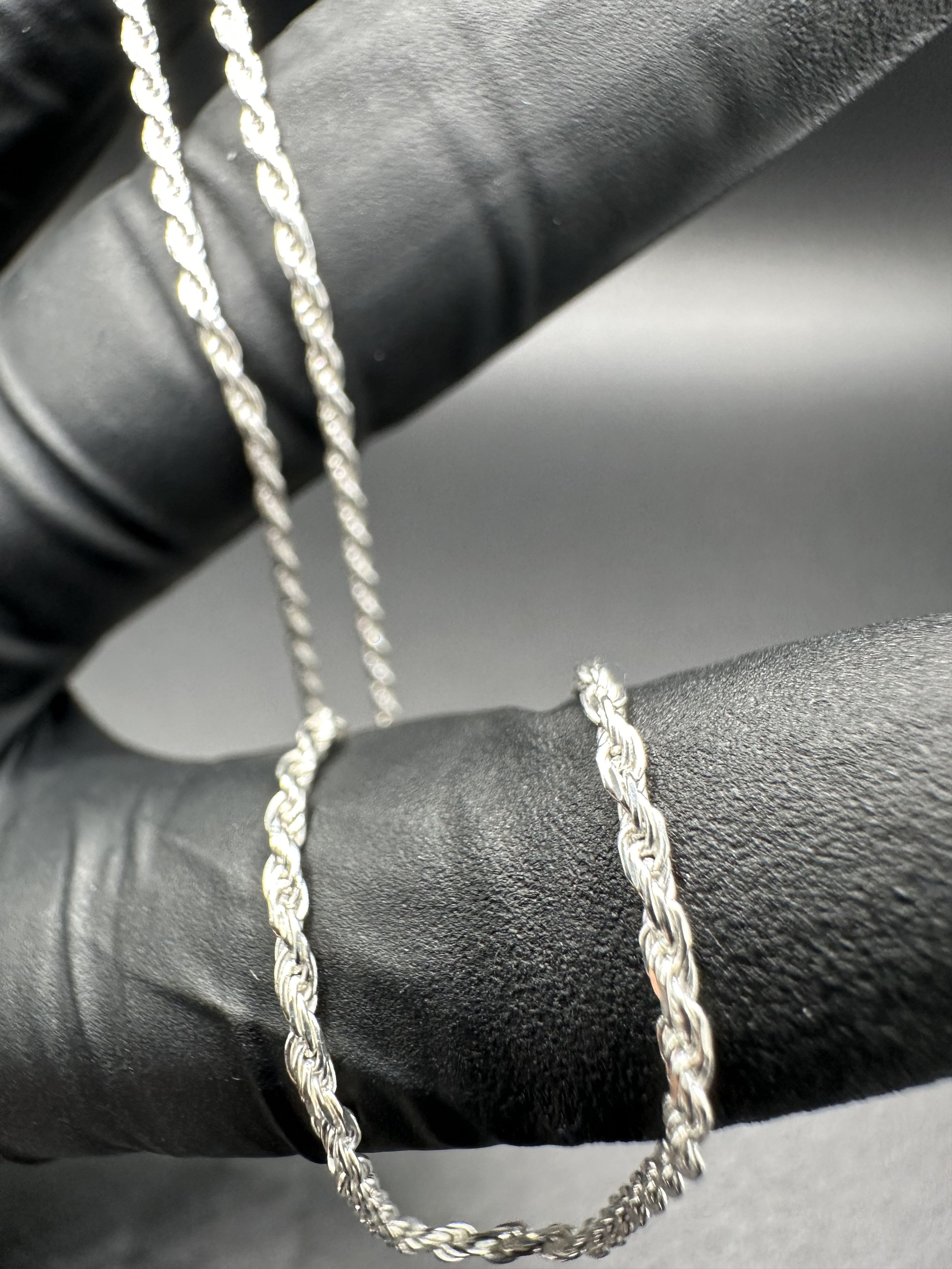 Jewelry STERLING SILVER .925 DIAMOND CUT ROPE Size ONE SIZE - 1 Thumbnail