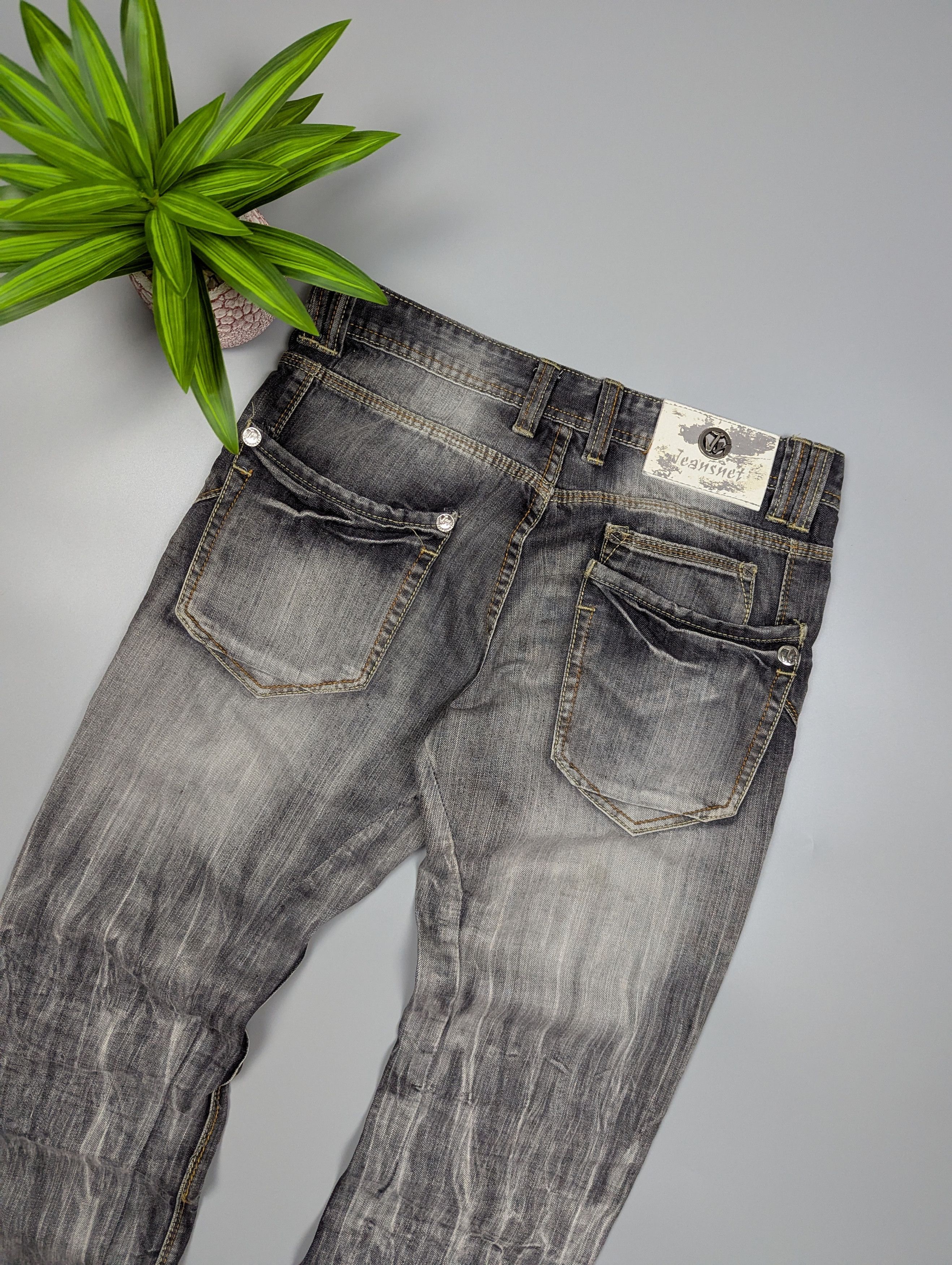 Hysteric Glamour × Vintage JeansNet Y2K Avant Garde Washed Denim Gray Distressed Jeans Size US 32 / EU 48 - 12 Thumbnail