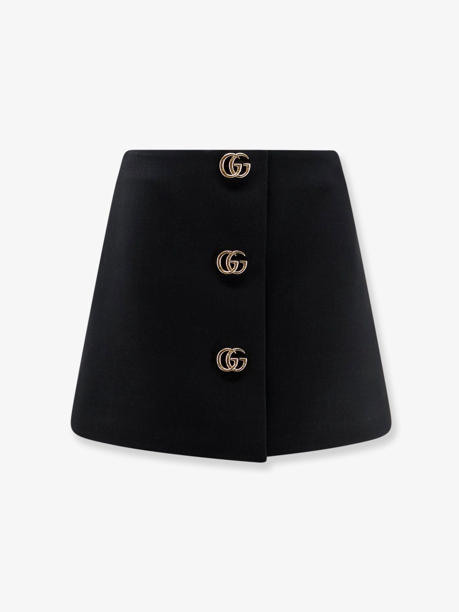 Gucci Wool Crepe Skirt With Double G Button Size 27" / US 4 / IT 40 - 1 Thumbnail