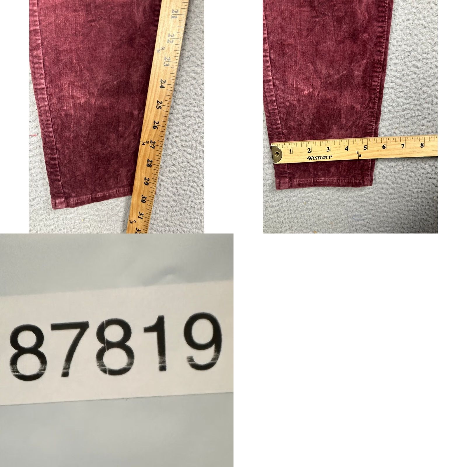 Loft LOFT Ann Taylor Pants Womens Burgundy Curvy Skinny Corduroy 5 Pockets EUC Size 42" / US 20 - 8 Thumbnail