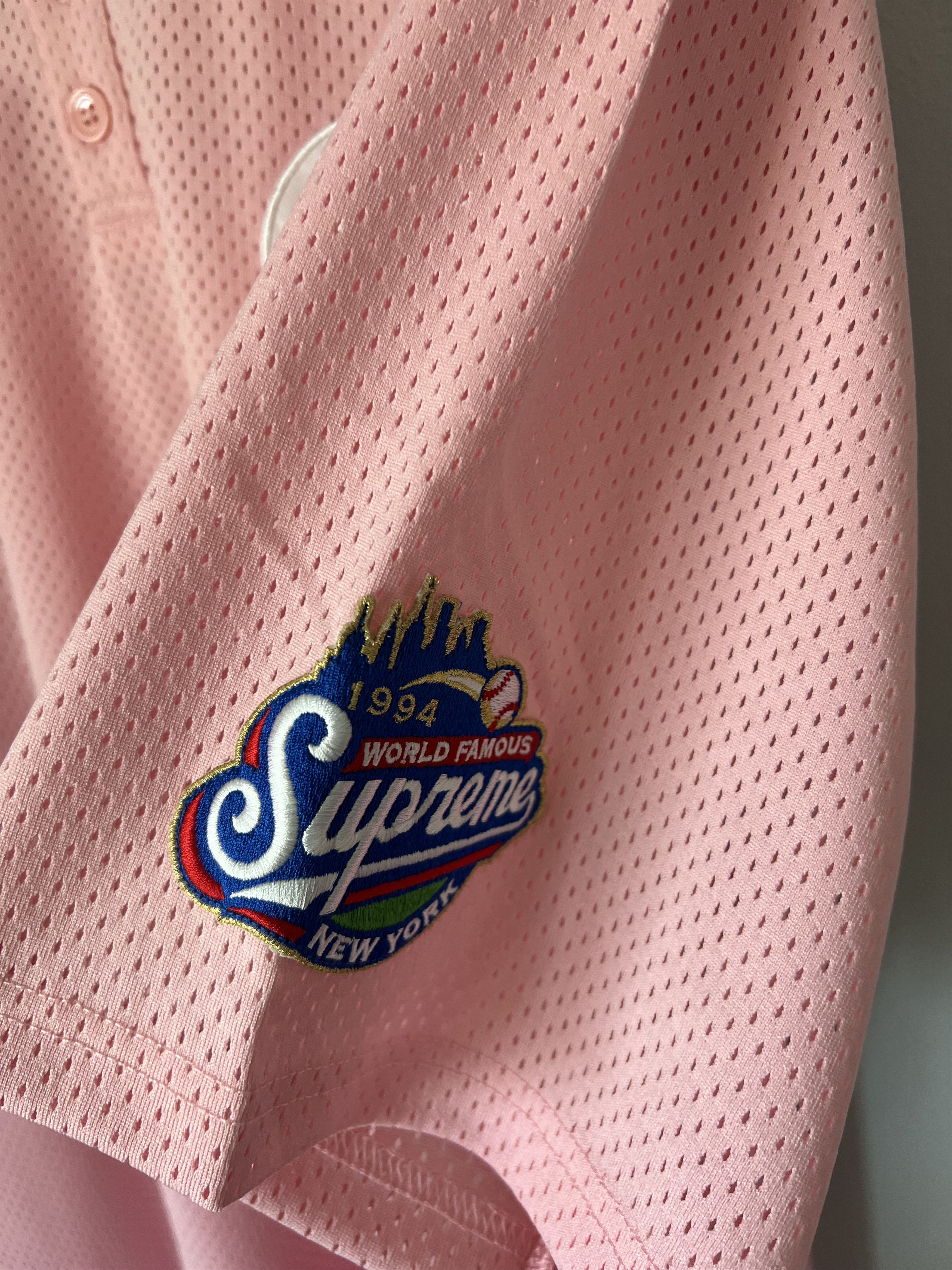 トップス Supreme S Logo Baseball Henley pink M Supreme S Logo Baseball Henley 