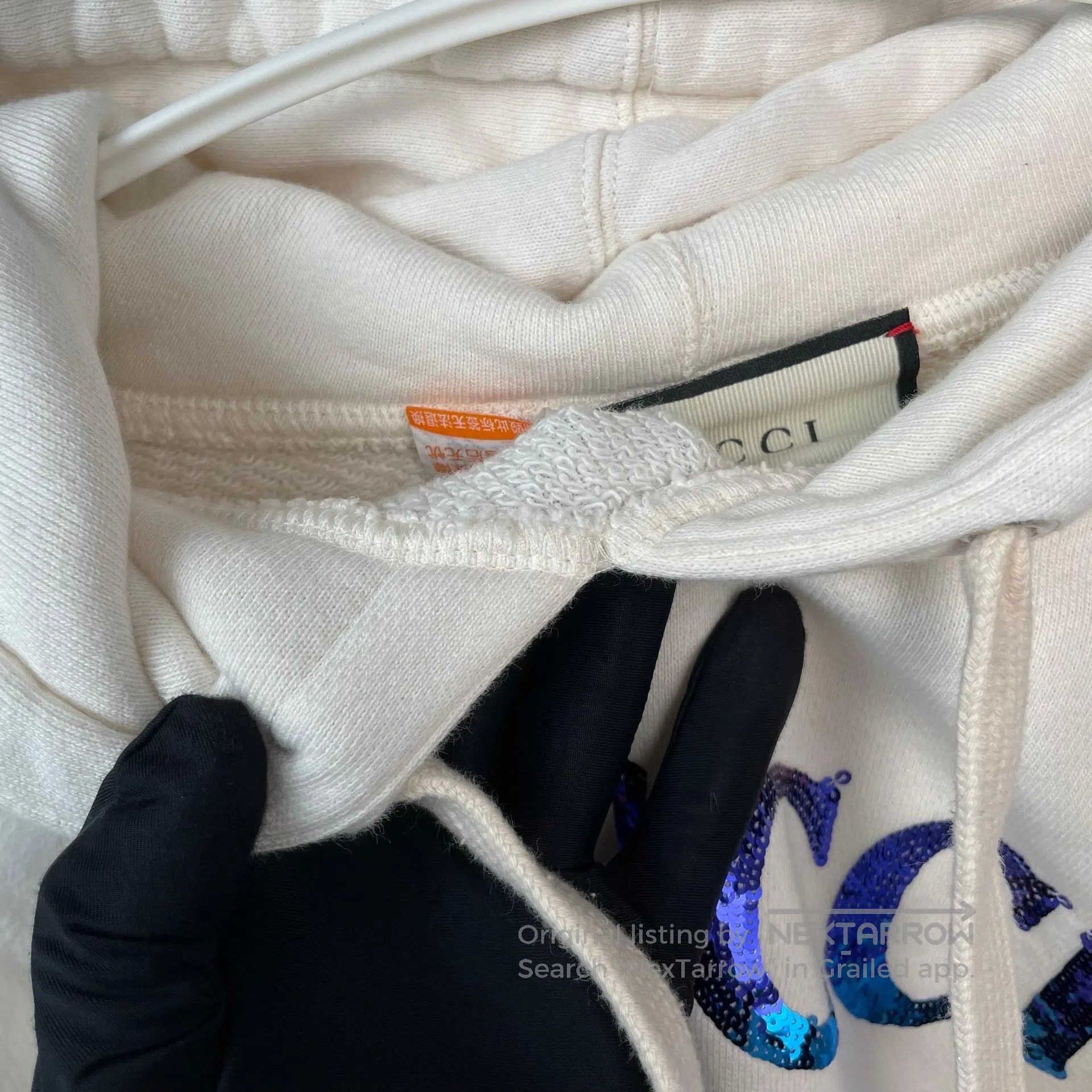 Gucci Guicci Hooded Sweatshirt with White Beads| Size US S / EU 44-46 / 1 - 4 Thumbnail