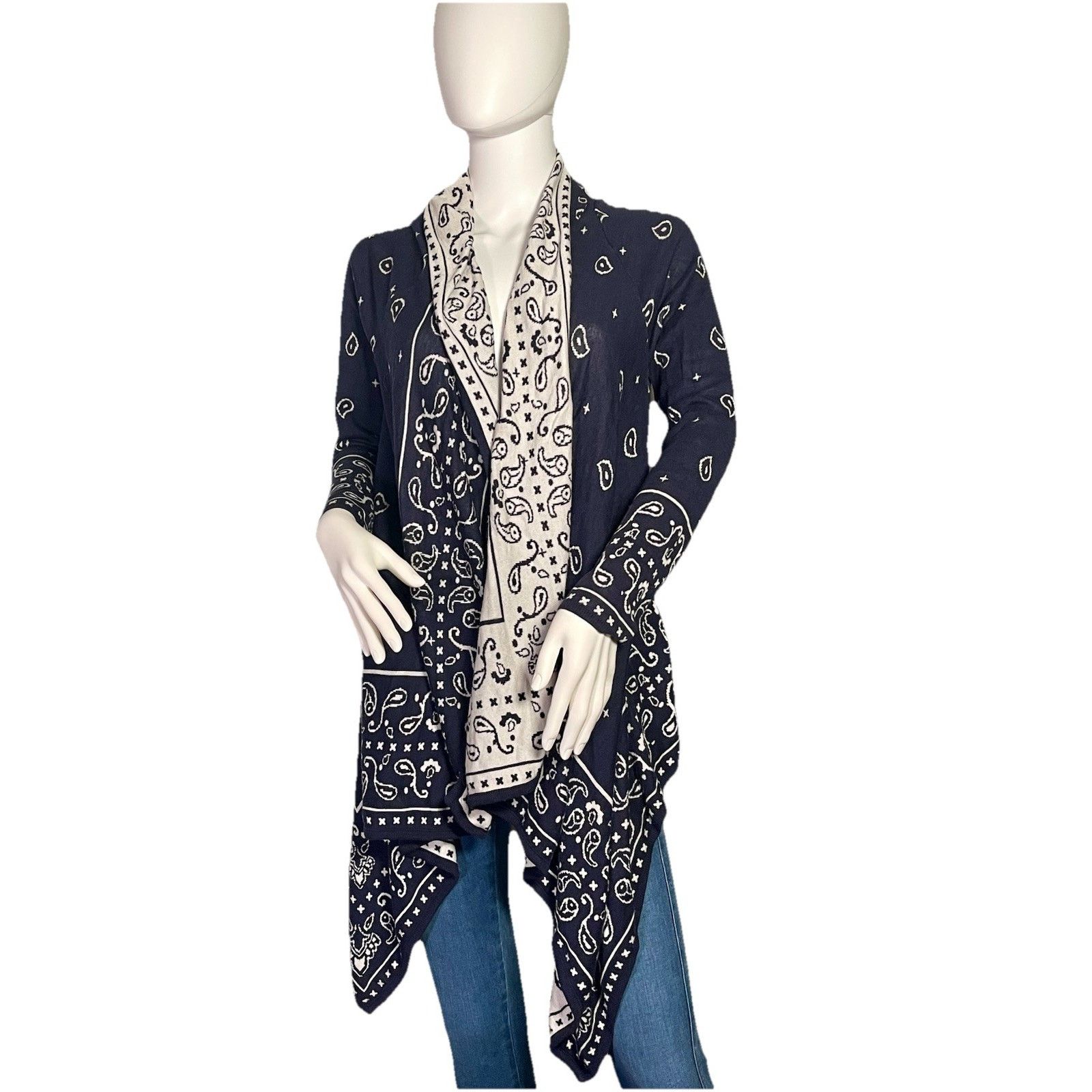 H&M H&M Reversible Open Navy and White Cardigan Size M / US 6-8 / IT 42-44 - 1 Thumbnail