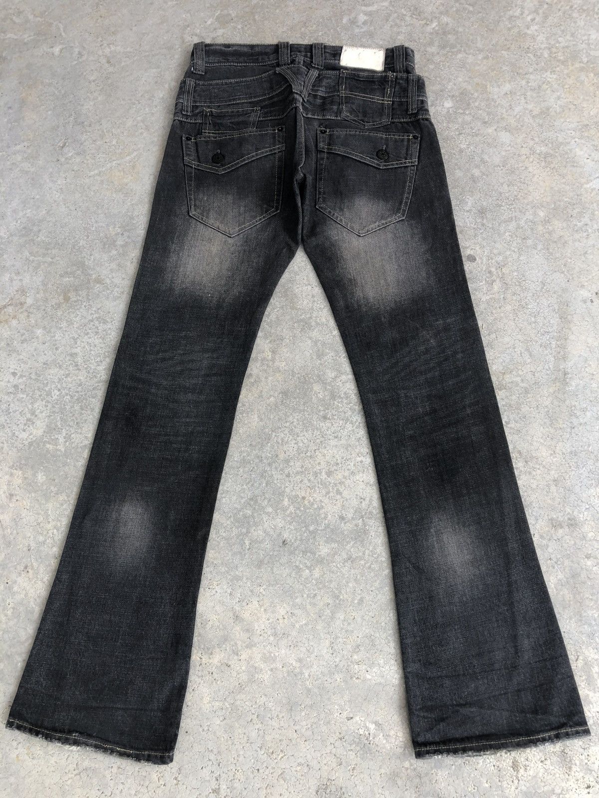 If Six Was Nine Japanese Urban Flared Jeans Double Waist Distressed Denim Size US 32 / EU 48 - 2 Thumbnail