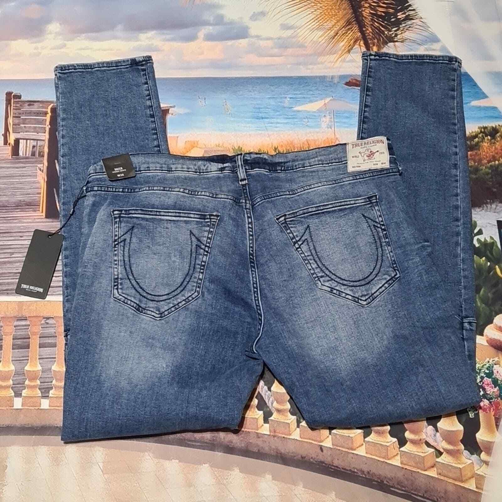 image of True Religion Rocco Relaxed Skinny Jeans Size 38X33 NWT in Blue, Men's