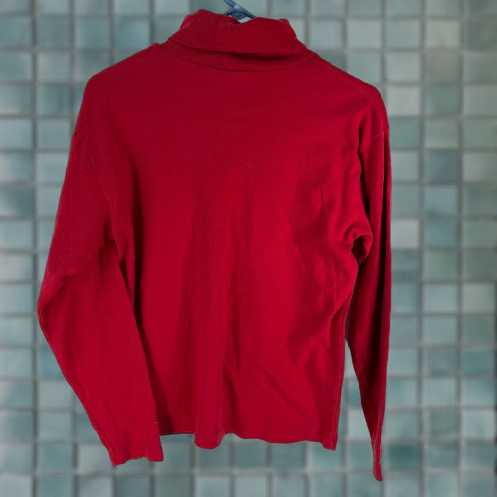 Vintage Willow Bay Red Sweater Pullover Women's M Turtle Neck Long Sleeve Casual Classic Knit 60% Cotton 40% Polyester Adults Mens Womens Girls Boys Size M / US 6-8 / IT 42-44 - 1 Thumbnail