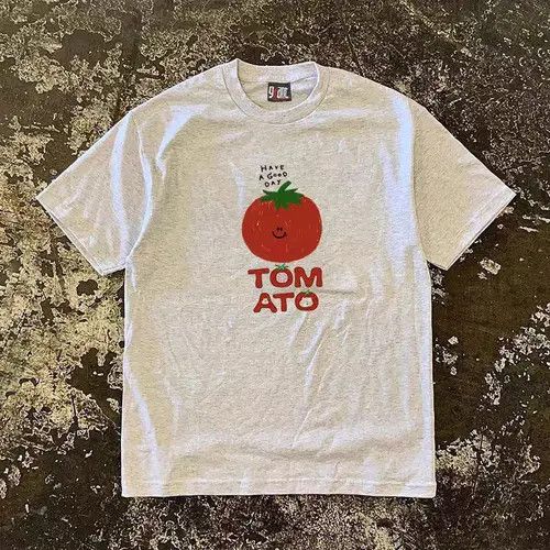 VIBE Tomato pattern gray casual vintage cotton t-shirt Size US M / EU 48-50 / 2 - 3 Thumbnail