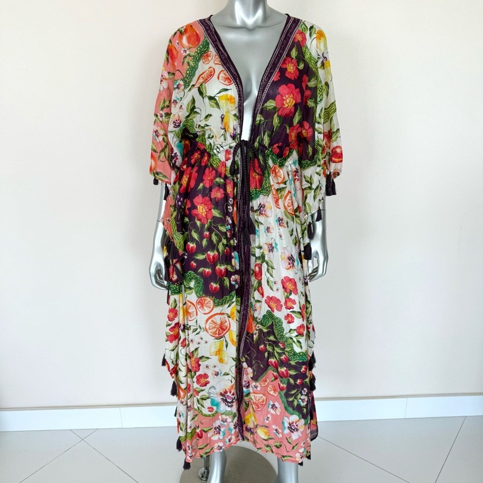 Other NEW!! Aqua Bendita Sammy caftan in multicolor one size 280$ Size ONE SIZE - 1 Thumbnail