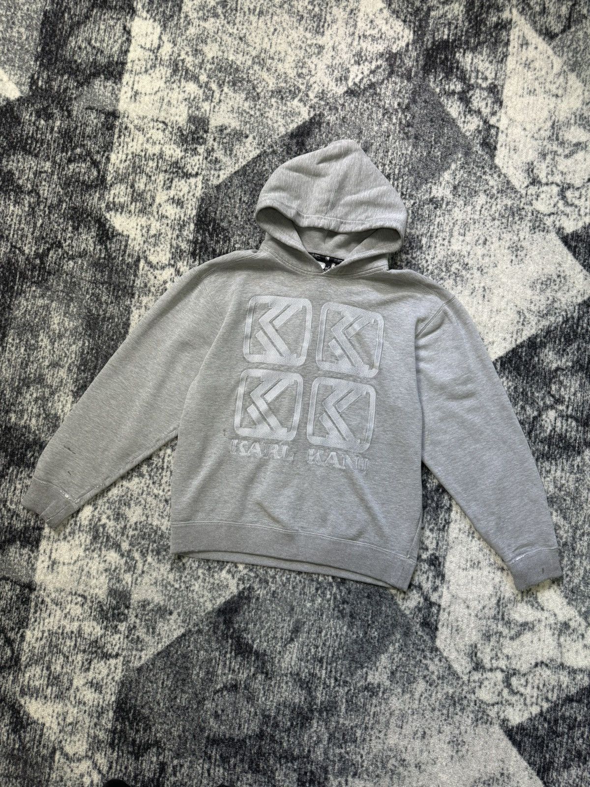 Karl Kani Vintage Karl Kani Hodies Gray Big Logo Distressed Faded Y2K Size US M / EU 48-50 / 2 - 1 Thumbnail