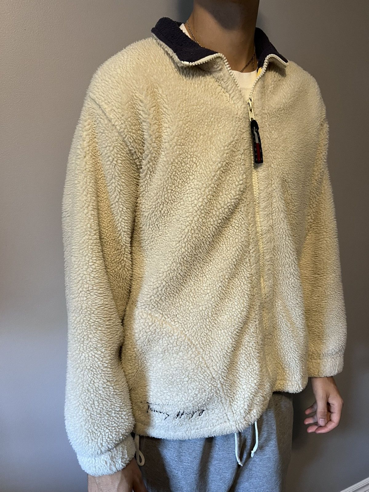 Tommy Hilfiger Vintage Tommy Hilfiger Sherpa Big Flag Fleece Zip Up Sweater Size US M / EU 48-50 / 2 - 7 Thumbnail