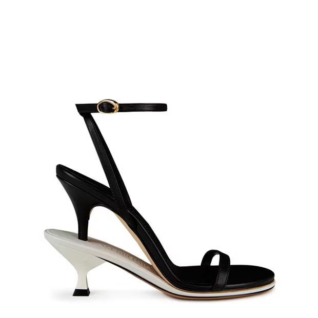Jacquemus o1g2r1mq1024 Double Sandals in Black & White Size US 7 / IT 37 - 1 Thumbnail