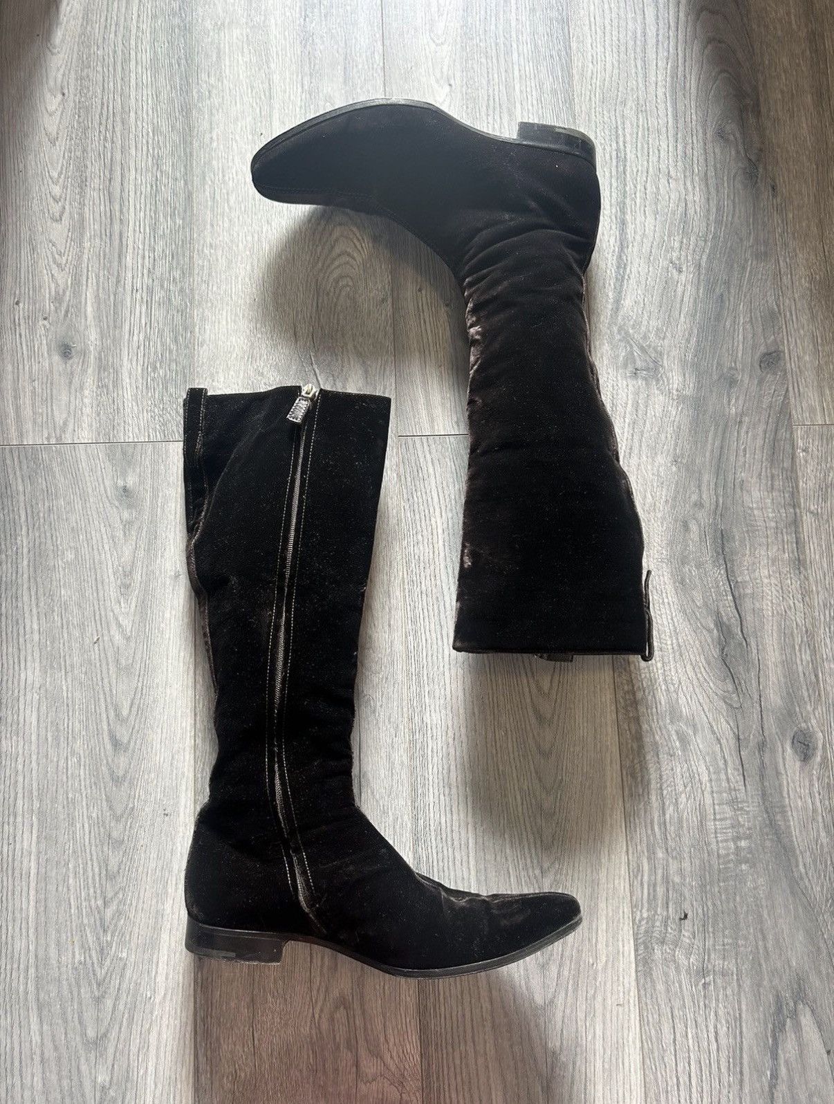 Louis Vuitton Louis Vuitton Velvet Riding Boots (extremely rare) Size US 11 / EU 44 - 2 Thumbnail