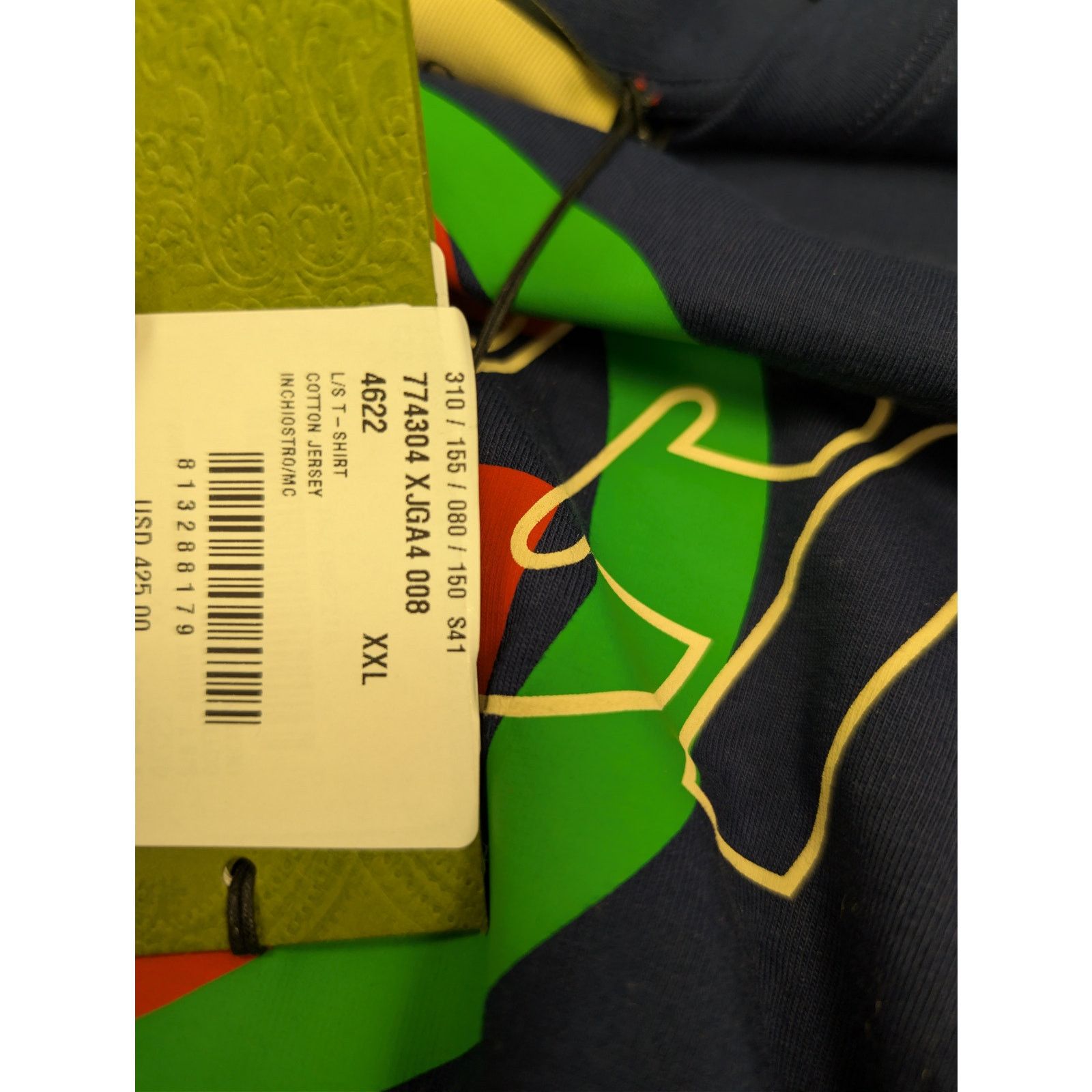 Gucci o1rshd1 Long Sleeve T-Shirt Cotton Jersey in Inchiostro/MC Size US XXL / EU 58 / 5 - 23 Thumbnail