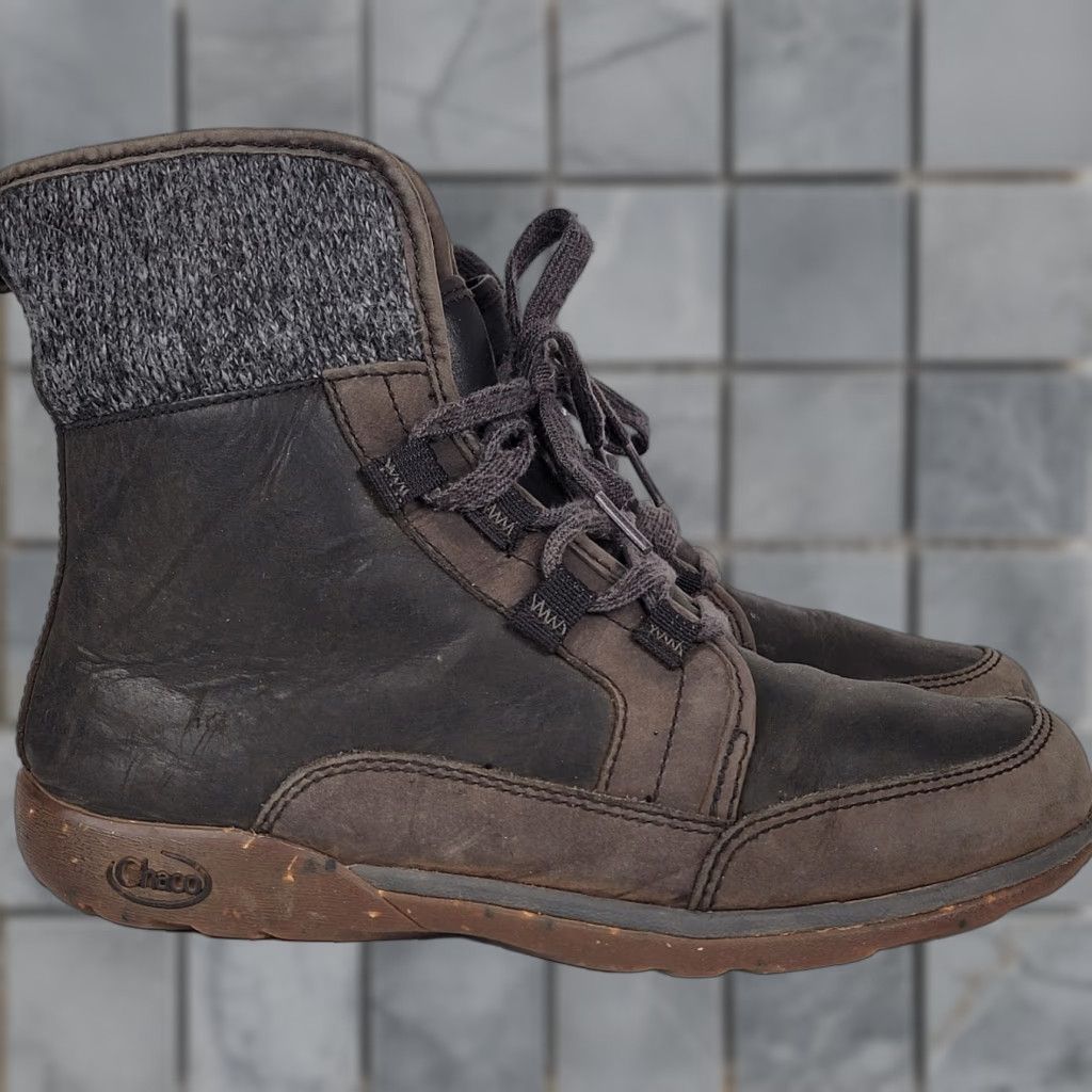 Chaco Barbary Boots Size 8 Womens Leather Wool Waterproof Hiking Outdoor Brown