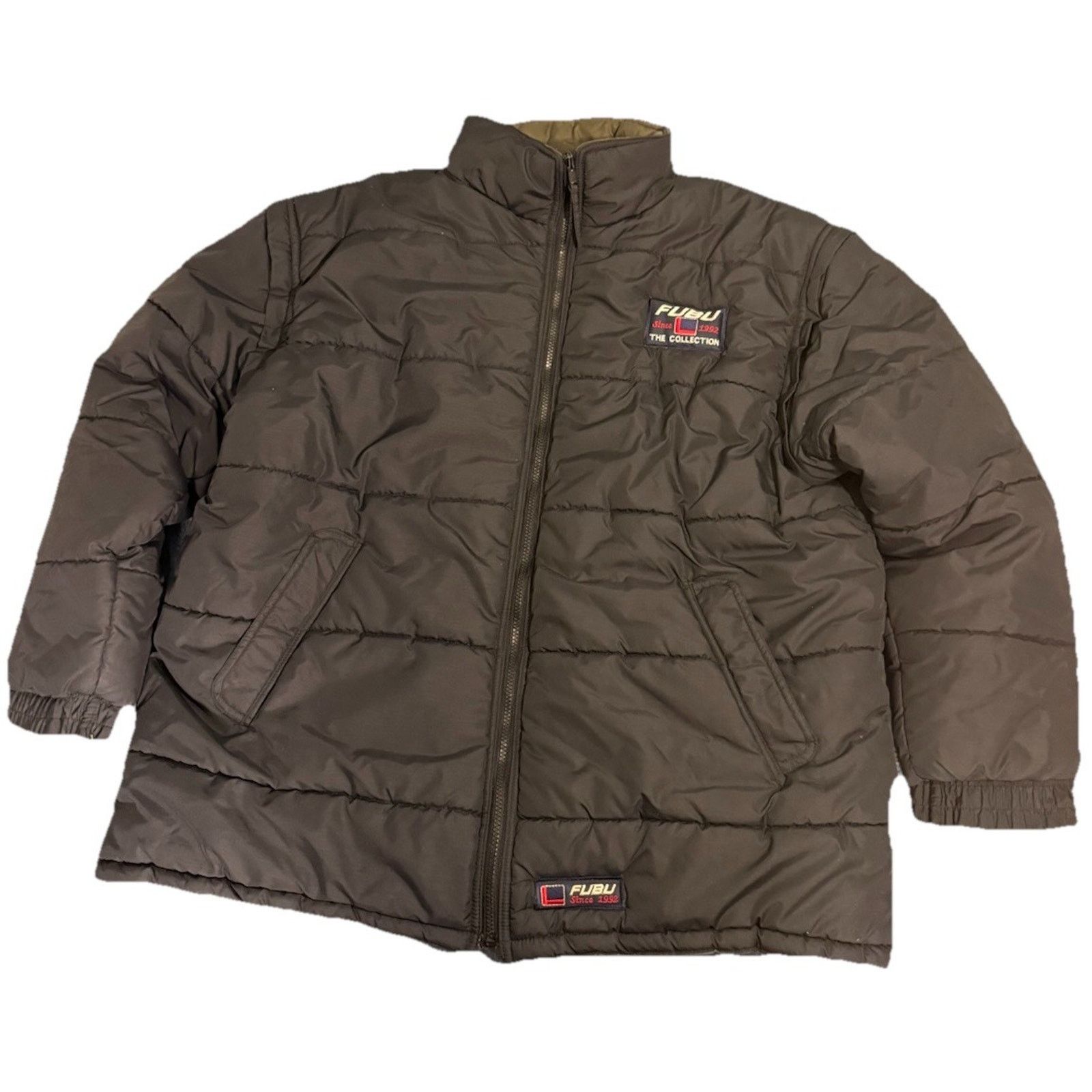Fubu VINTAGE FUBU Gray Removable Sleeves Down Puffer Y2K Size US XL / EU 56 / 4 - 1 Thumbnail