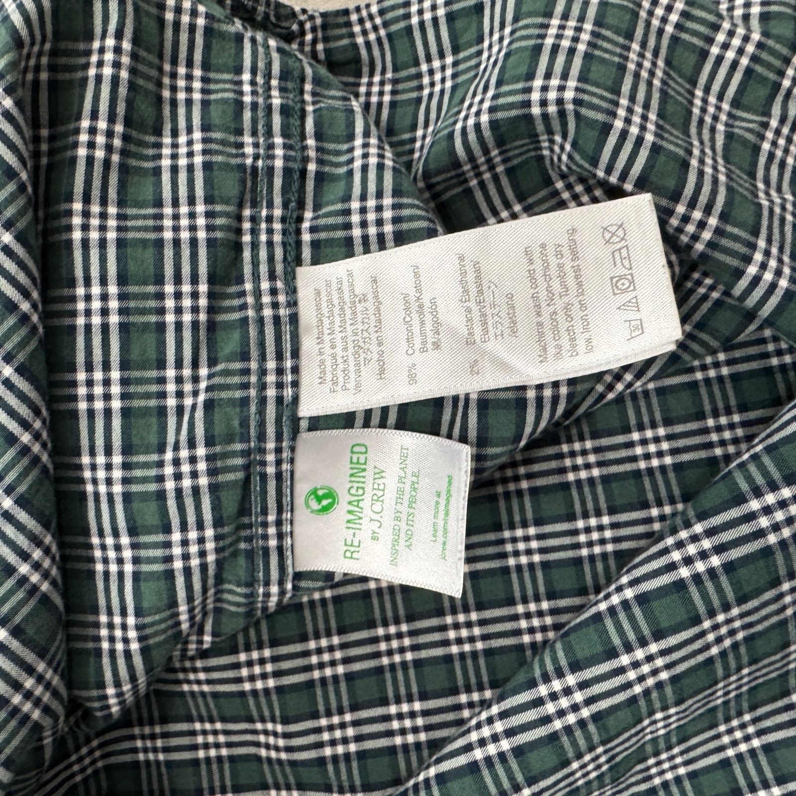 J.Crew J Crew Flex Washed Shirt Men's Medium Green Plaid Check Slim Size US M / EU 48-50 / 2 - 5 Thumbnail