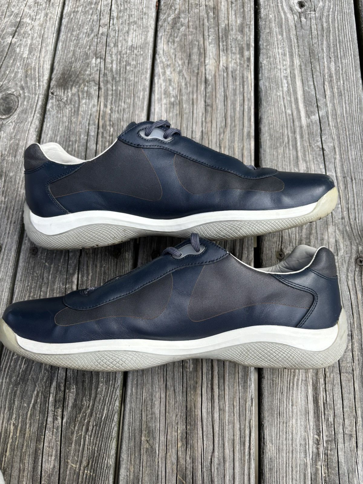 Prada Prada Americas Cup Blue Leather Size 12 Size US 12 / EU 45 - 3 Thumbnail