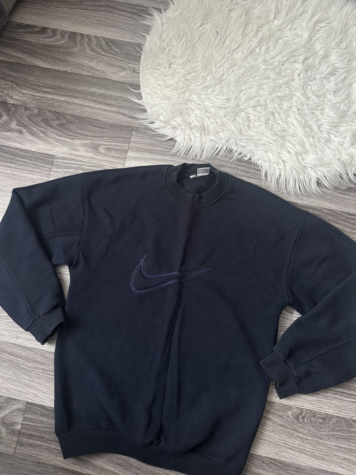 Nike Nike Vintage Blue Sweatshirt Big Swoosh hype y2k vintage Size US L / EU 52-54 / 3 - 1 Thumbnail