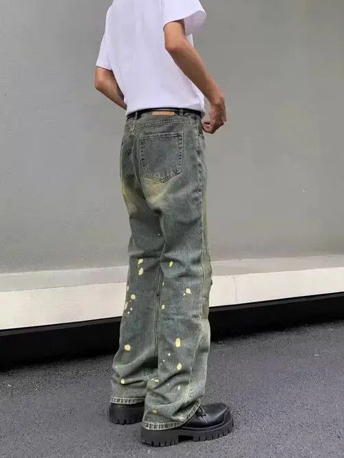 Japanese Brand × Jean Retro nostalgic washed ripped jeans with splashes of ink Size US 32 / EU 48 - 4 Thumbnail
