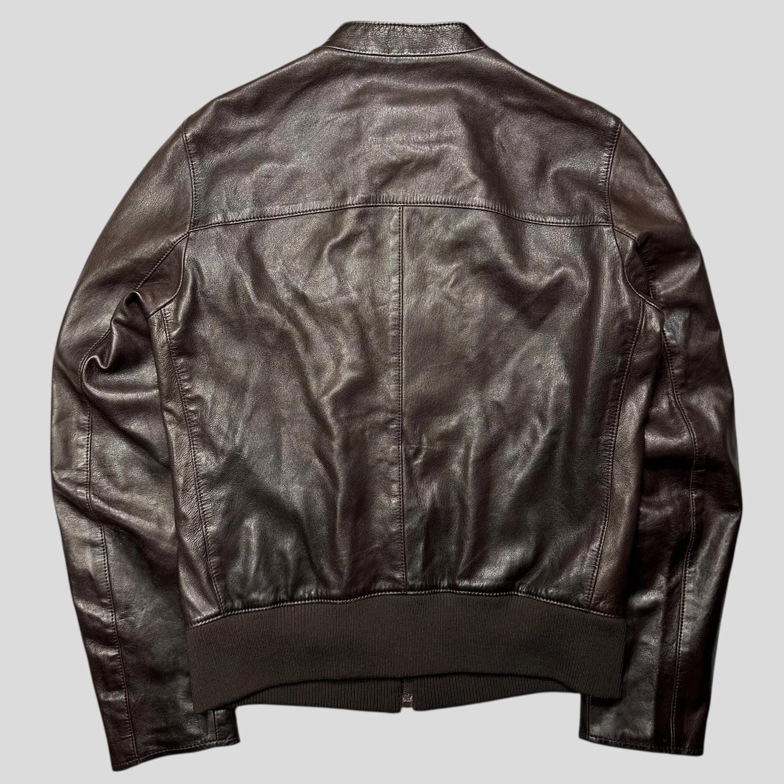 Prada Prada SS00 Iridescent Lined Ebony Leather Biker Jacket - M Size US M / EU 48-50 / 2 - 6 Thumbnail