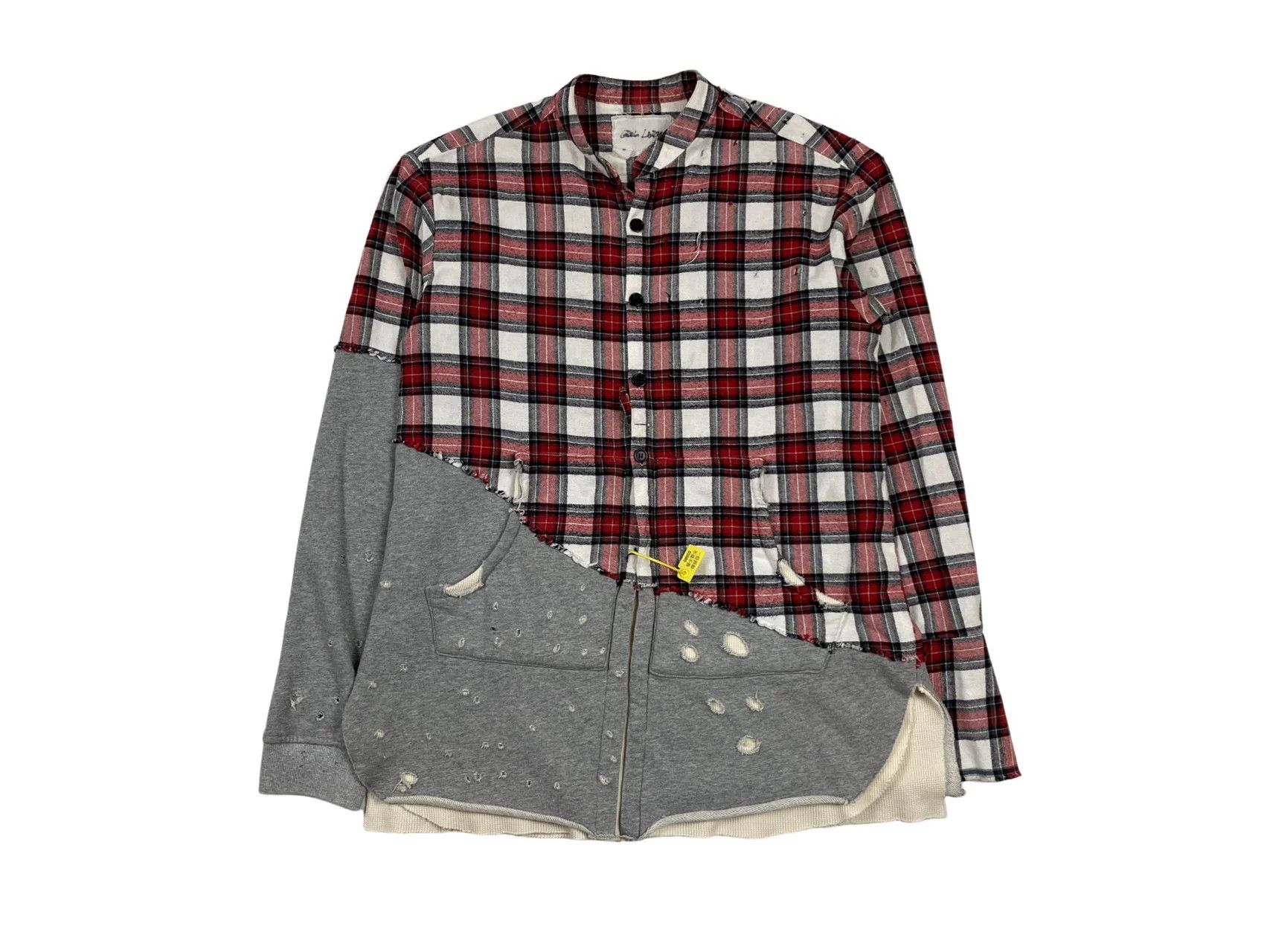 Greg Lauren Greg Lauren 50/50 Distressed Plaid Shirt Size US L / EU 52-54 / 3 - 1 Thumbnail