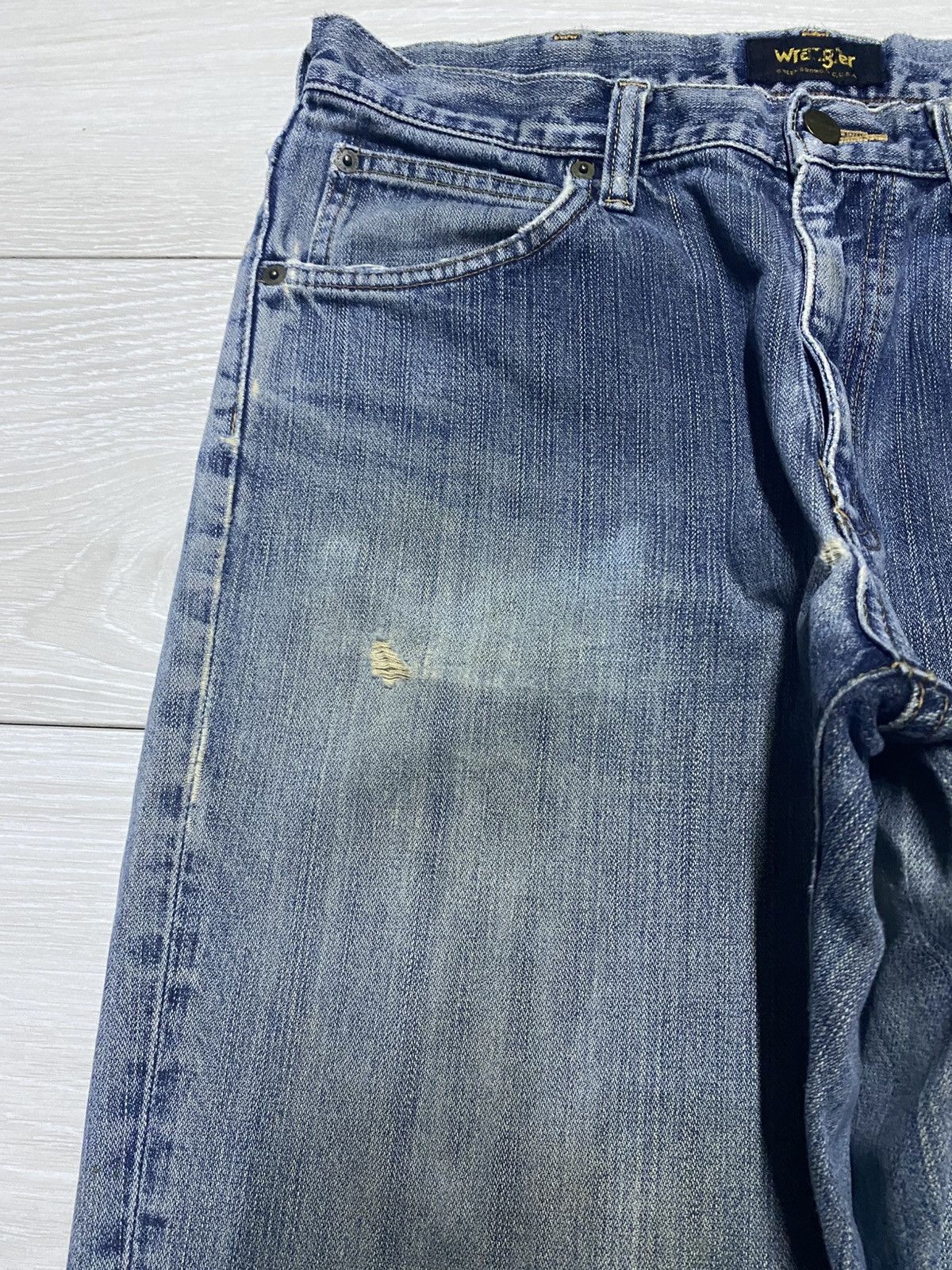 Wrangler Vintage Wrangler Faded Mud Wash Distressed Straight Jeans Size US 32 / EU 48 - 7 Thumbnail