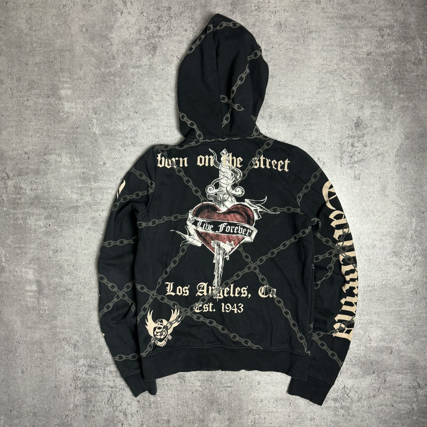 Christian Audigier × Ed Hardy × Vintage VINTAGE SMET ZIP HOODIE Y2K BY CHRISTIAN AUDIGIER Size US M / EU 48-50 / 2 - 8 Thumbnail