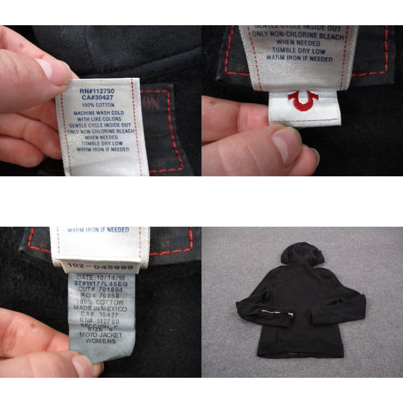 True Religion True Religion Jacket Womens S Black Knit Full Zip Pockets Thermal Casual Streetwear 90s Style Size S / US 4 / IT 40 - 8 Thumbnail