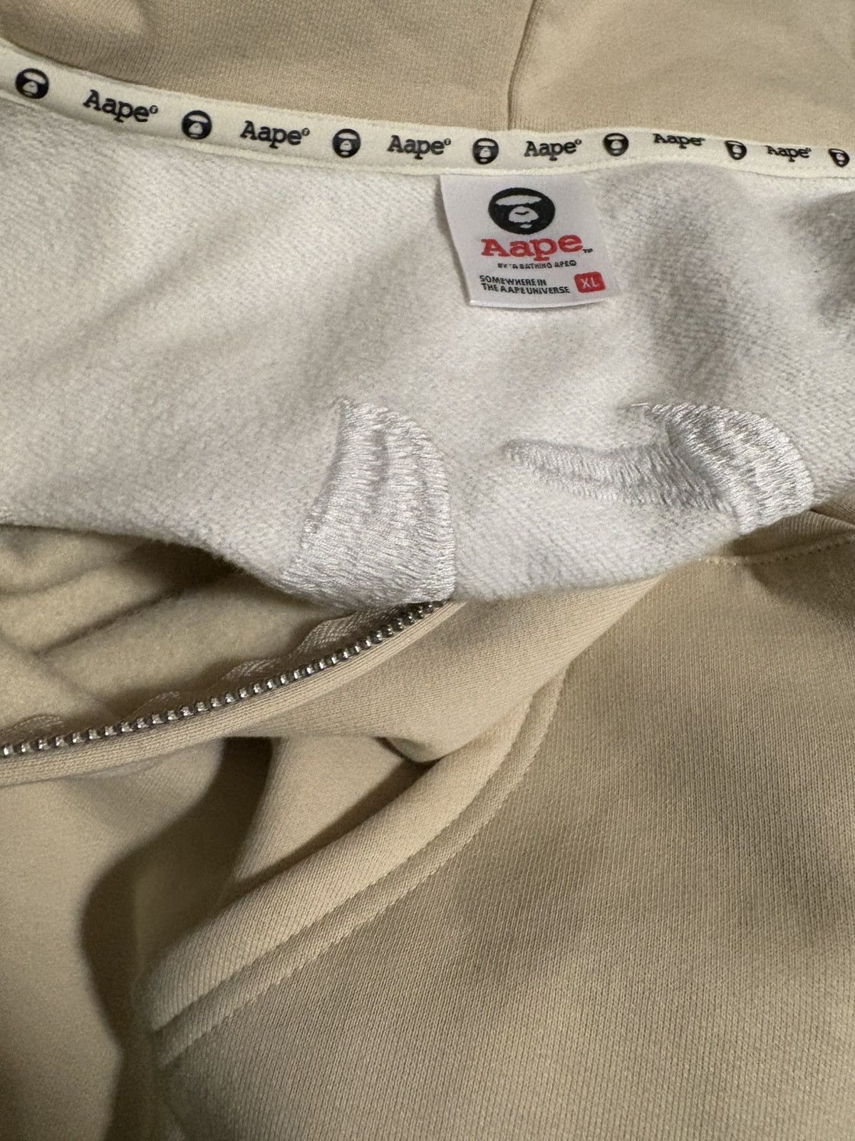 Aape × Bape AAPE Cream Hoodie Size US XL / EU 56 / 4 - 3 Thumbnail