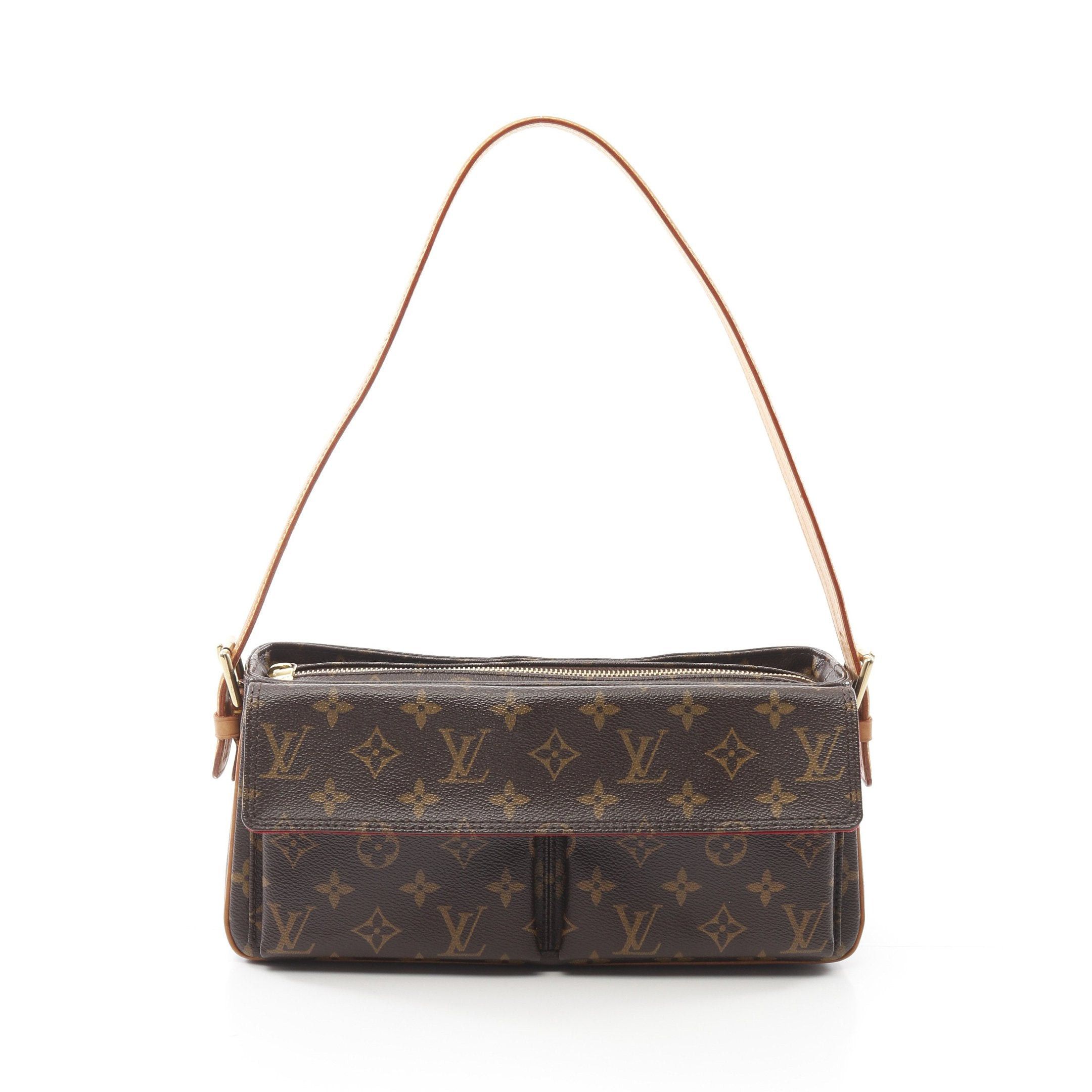 Louis Vuitton Vivacite Mm Monogram Shoulder Bag Leather Brown, Women's