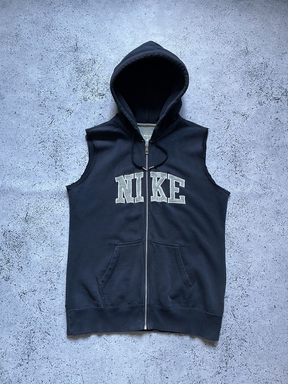 Nike × Vintage Vintage Nike Cotton Vest Hoodie Spell Out Logo Y2K USA Size US XL / EU 56 / 4 - 1 Thumbnail
