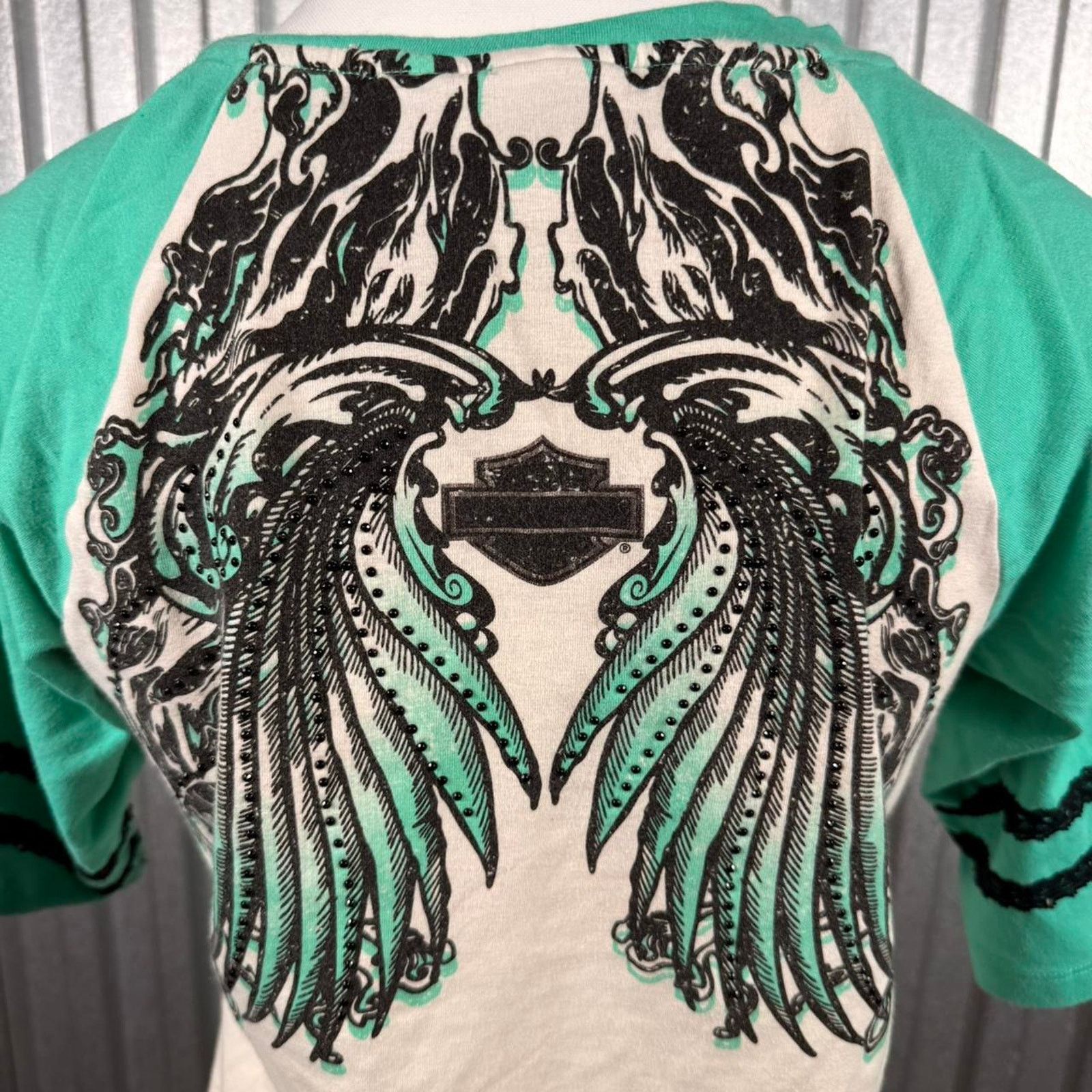 Harley Davidson Insane harley davidson rhinestone wings tee Size M / US 6-8 / IT 42-44 - 5 Thumbnail