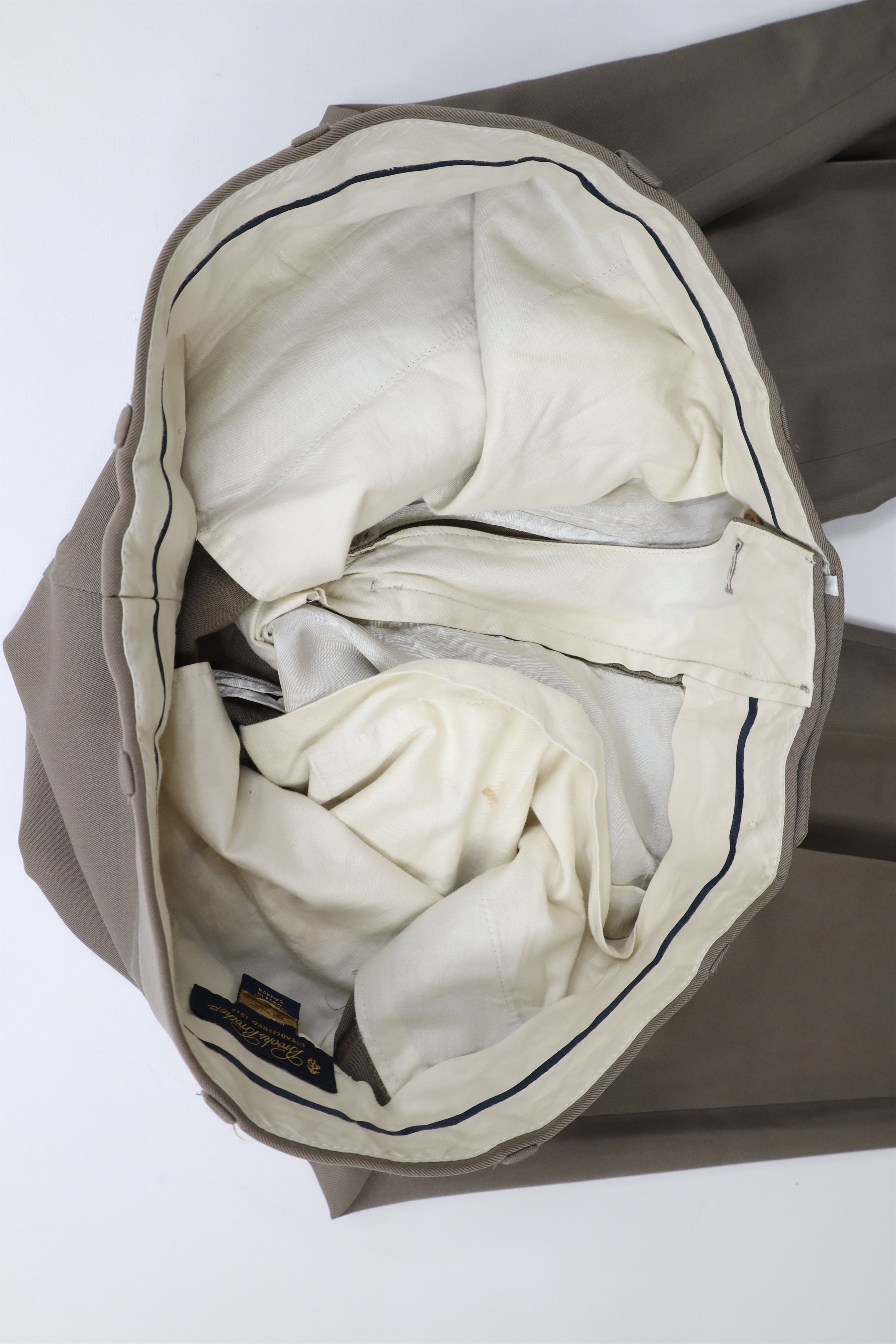 Brooks Brothers × Vintage Vintage 90s Brooks Brothers Cuffed Wide Leg Chino Pants Size US 34 / EU 50 - 6 Thumbnail