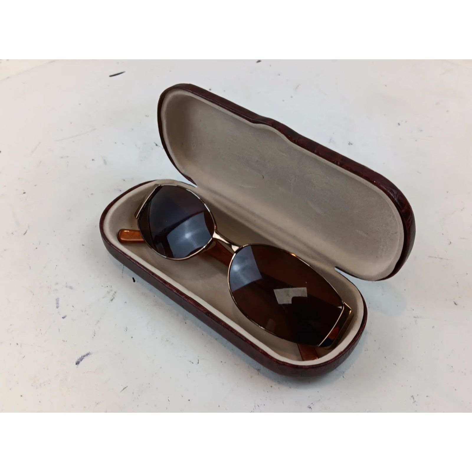 Escada VINTAGE Escada Sunglasses SES 516S Brown Shield Designer Oval Crystals Italy READ Size ONE SIZE - 3 Thumbnail