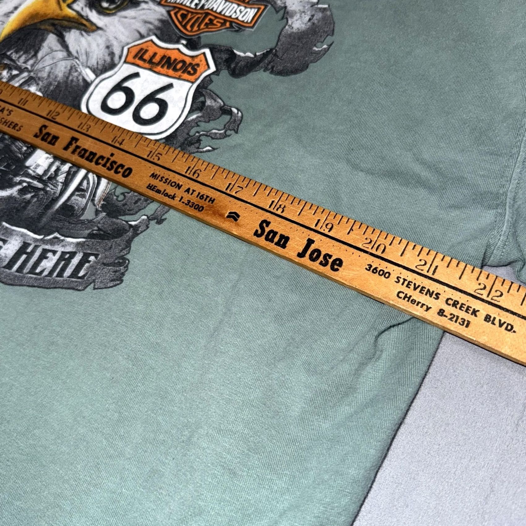 Harley Davidson Harley-Davidson Shirt Mens XL Green Long Sleeve Chicago Route 66 Eagle Graphic Size US XL / EU 56 / 4 - 7 Thumbnail