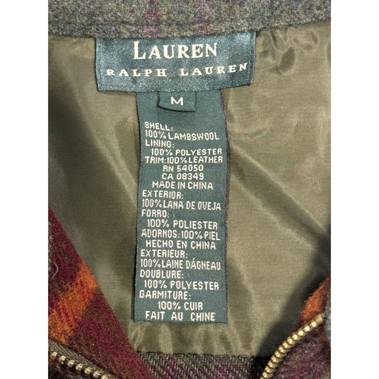 Ralph Lauren VINTAGE Ralph Lauren Men Jacket Shacket 90s Biker Tartan Plaid Tweed Leather Elbow Patch Medium Size US M / EU 48-50 / 2 - 6 Thumbnail