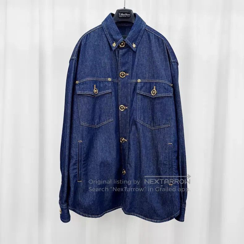 Versace Versace Medusa gold-buttoned denim shirt jacket Size US M / EU 48-50 / 2 - 1 Thumbnail