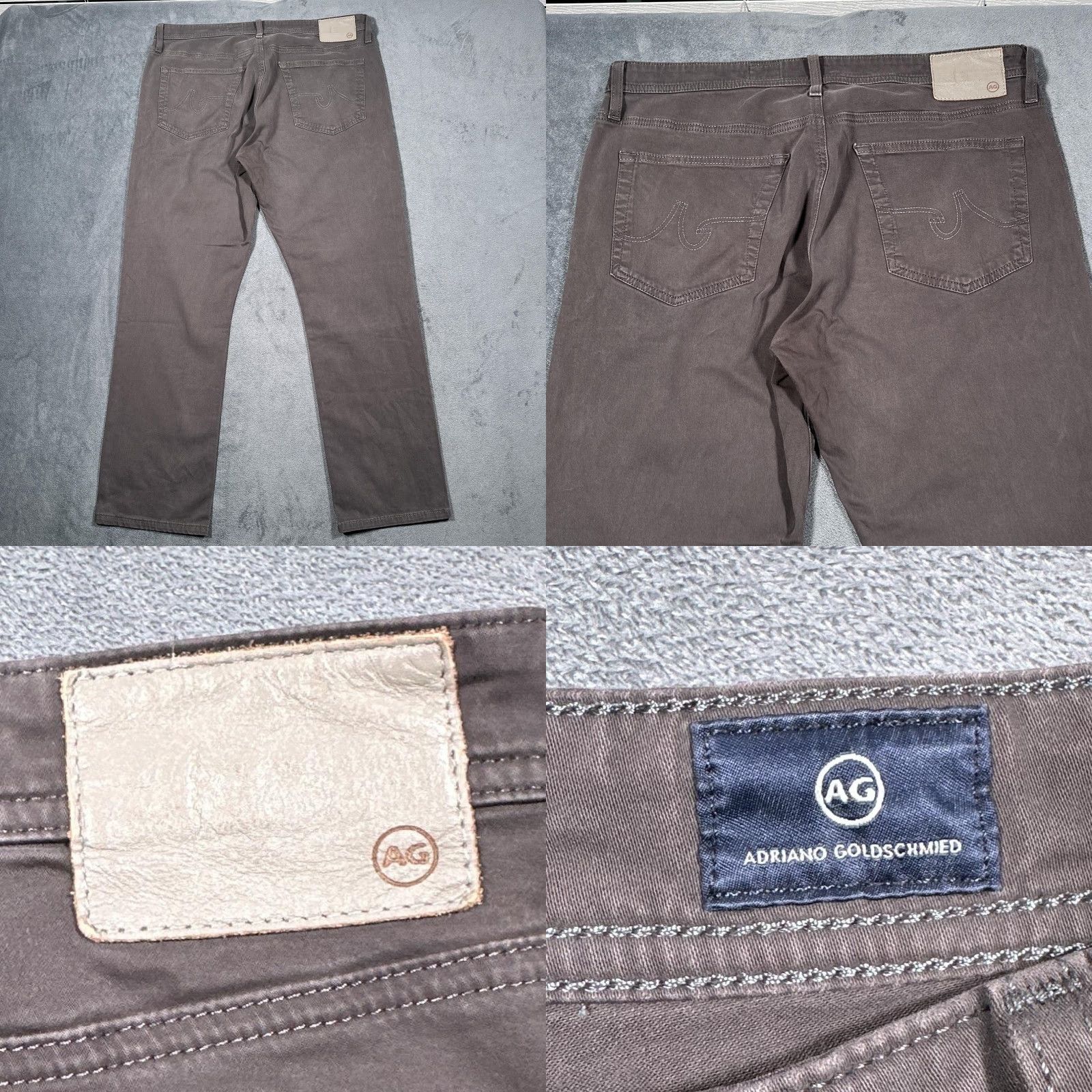 Denime VINTAGE AG Adriano Goldschmied Everett Jeans Men 35x29 Gray Slim Straight Denim Casual Size US 35 - 8 Thumbnail