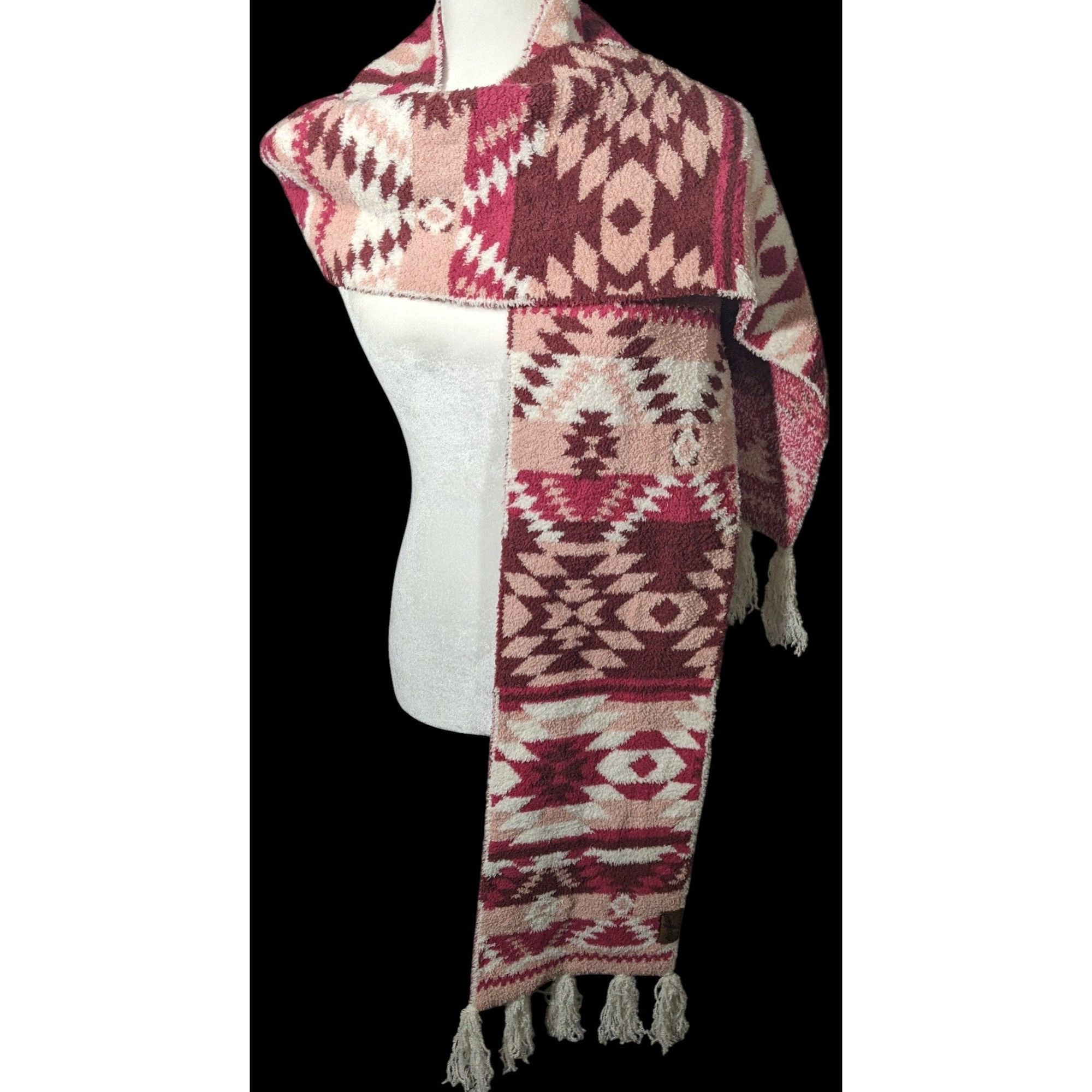 Other Idyllwind Cozytown USA Plush Pink Southwestern Print Fringe Size ONE SIZE - 1 Thumbnail