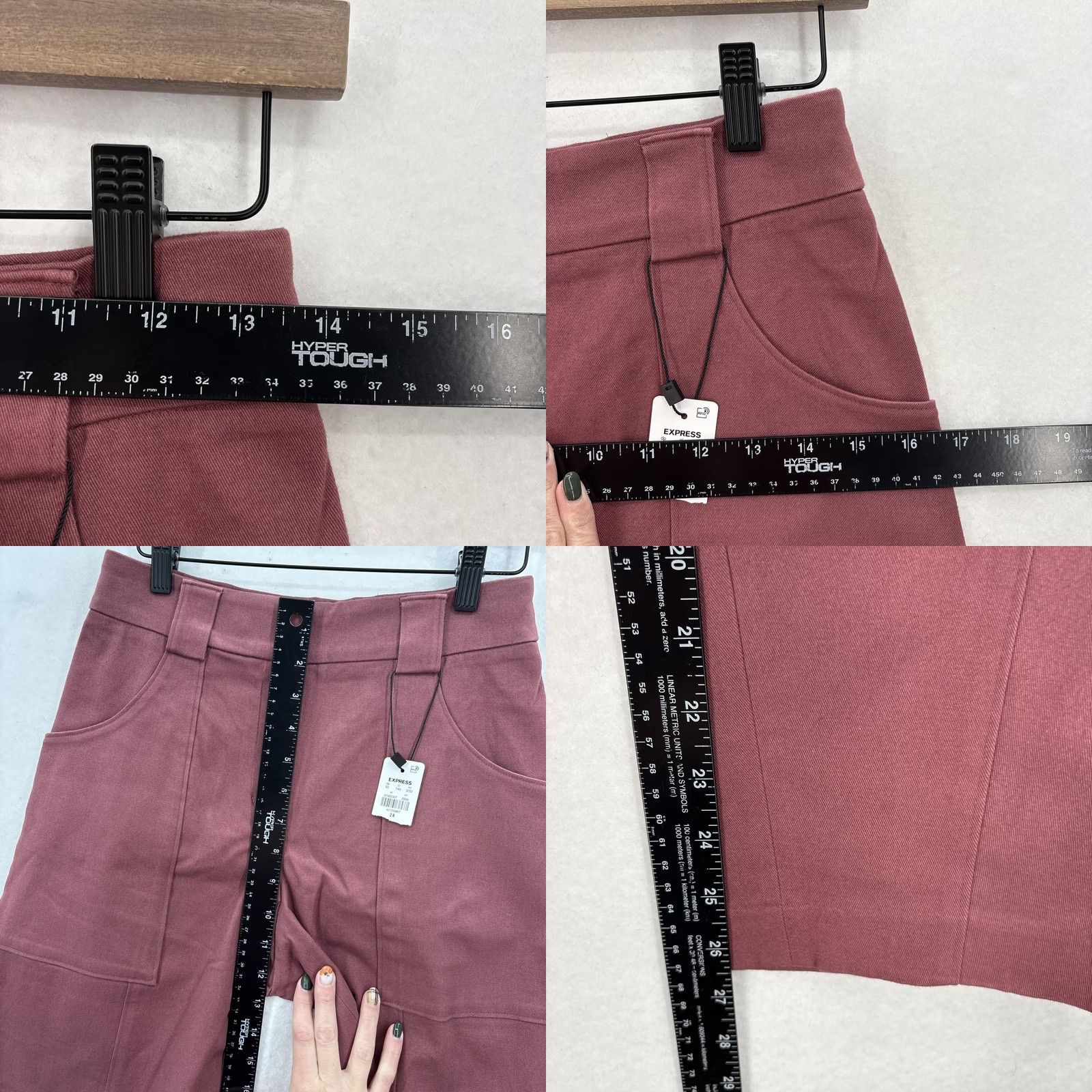 Express Express Pants Womens 2 Pink High Rise Utility Wide Crop Cotton Twill Barrell Leg Size 26" / US 2 / IT 38 - 8 Thumbnail