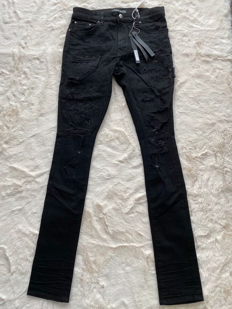 Amiri Amiri Black Destroyed Jean Size US 30 / EU 46 - 1 Thumbnail