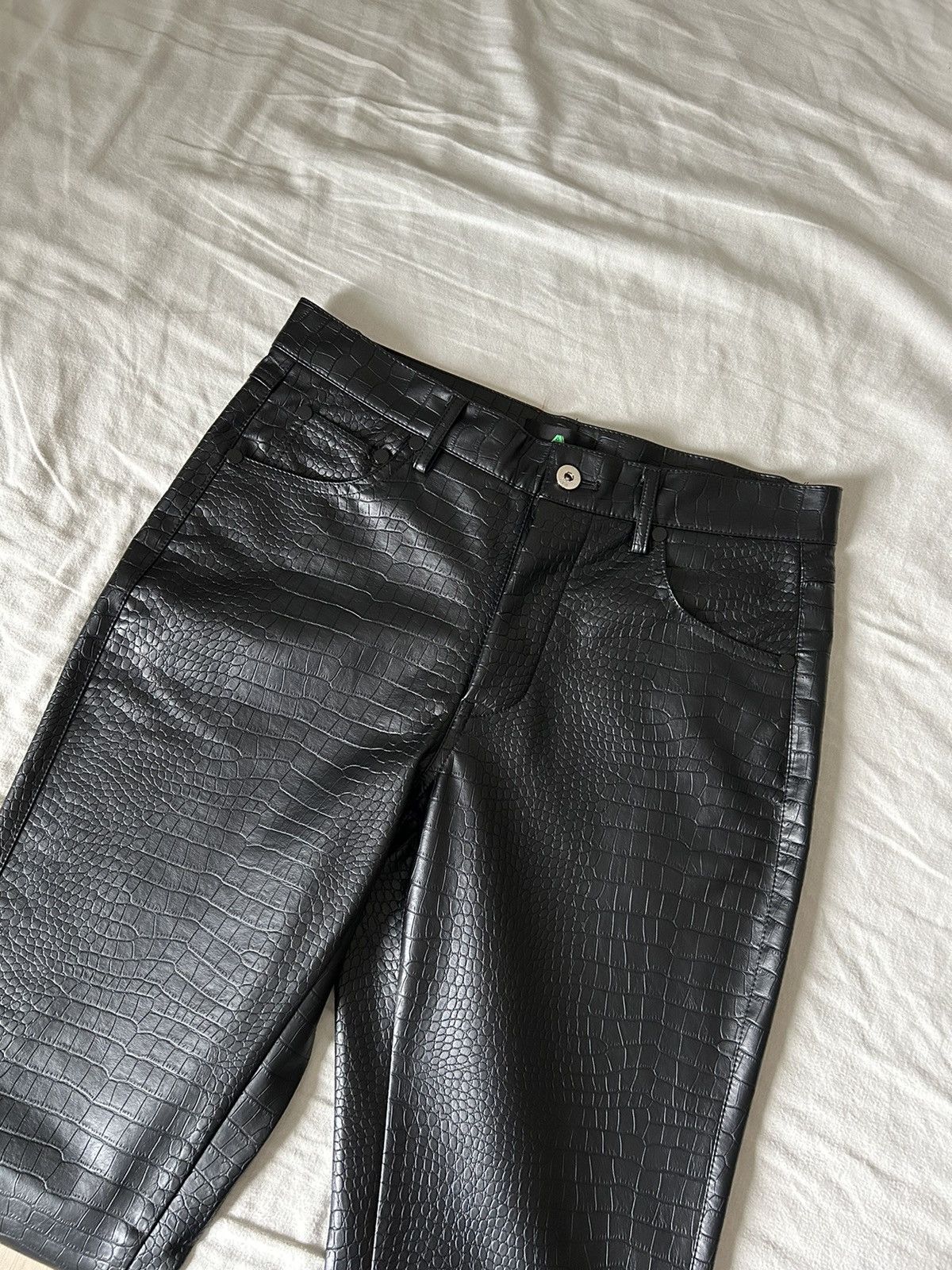 Japanese Brand A Few Good Kids Crocodile Snake Skin Print Leather Pants Size US 30 / EU 46 - 1 Thumbnail