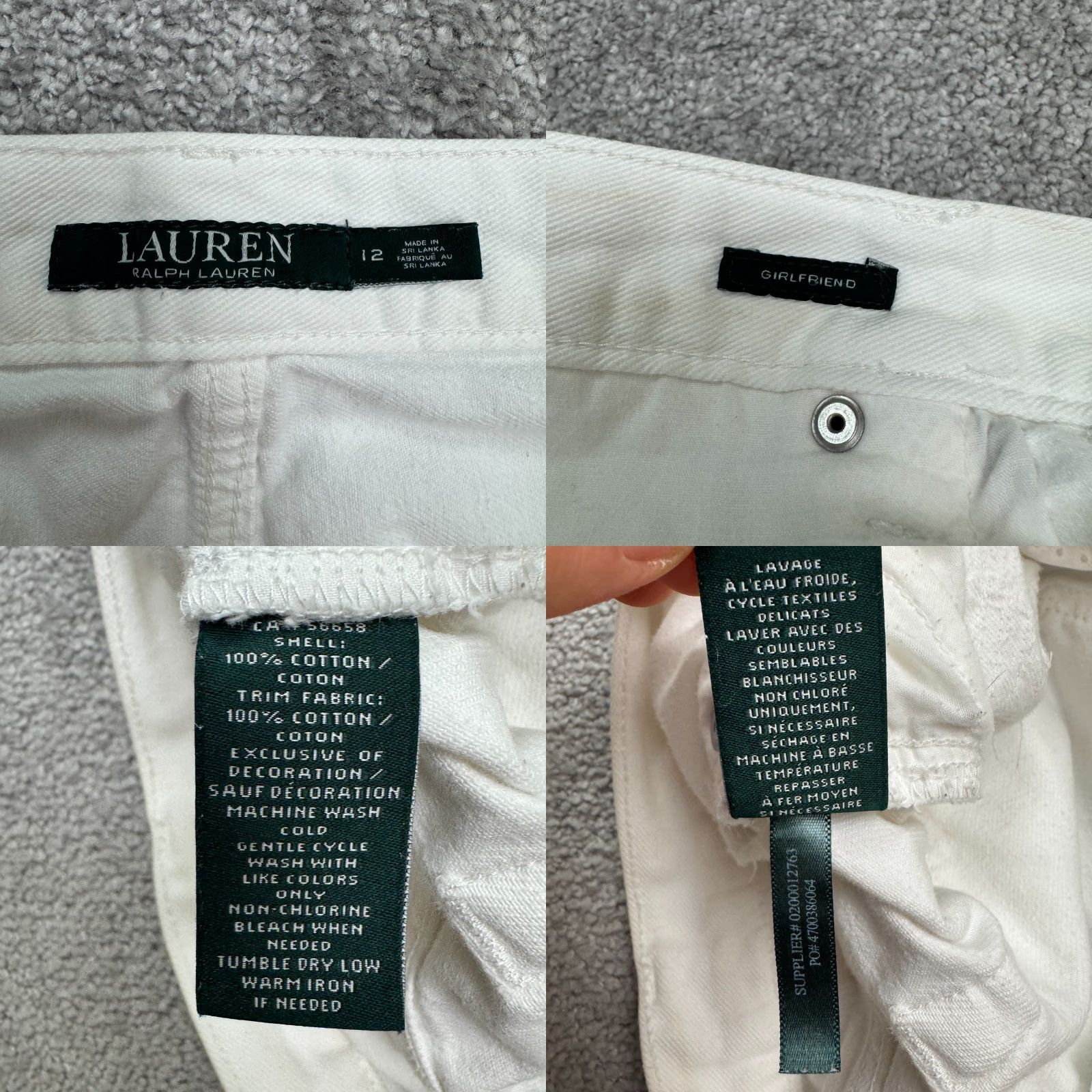 Ralph Lauren Lauren Ralph Lauren Jeans Women White Distressed Embroidered 12 Denim Straight 5-Pocket Comfort Stretch Baggy? (Need to fix) Size 34" / US 12 / IT 48 - 9 Thumbnail