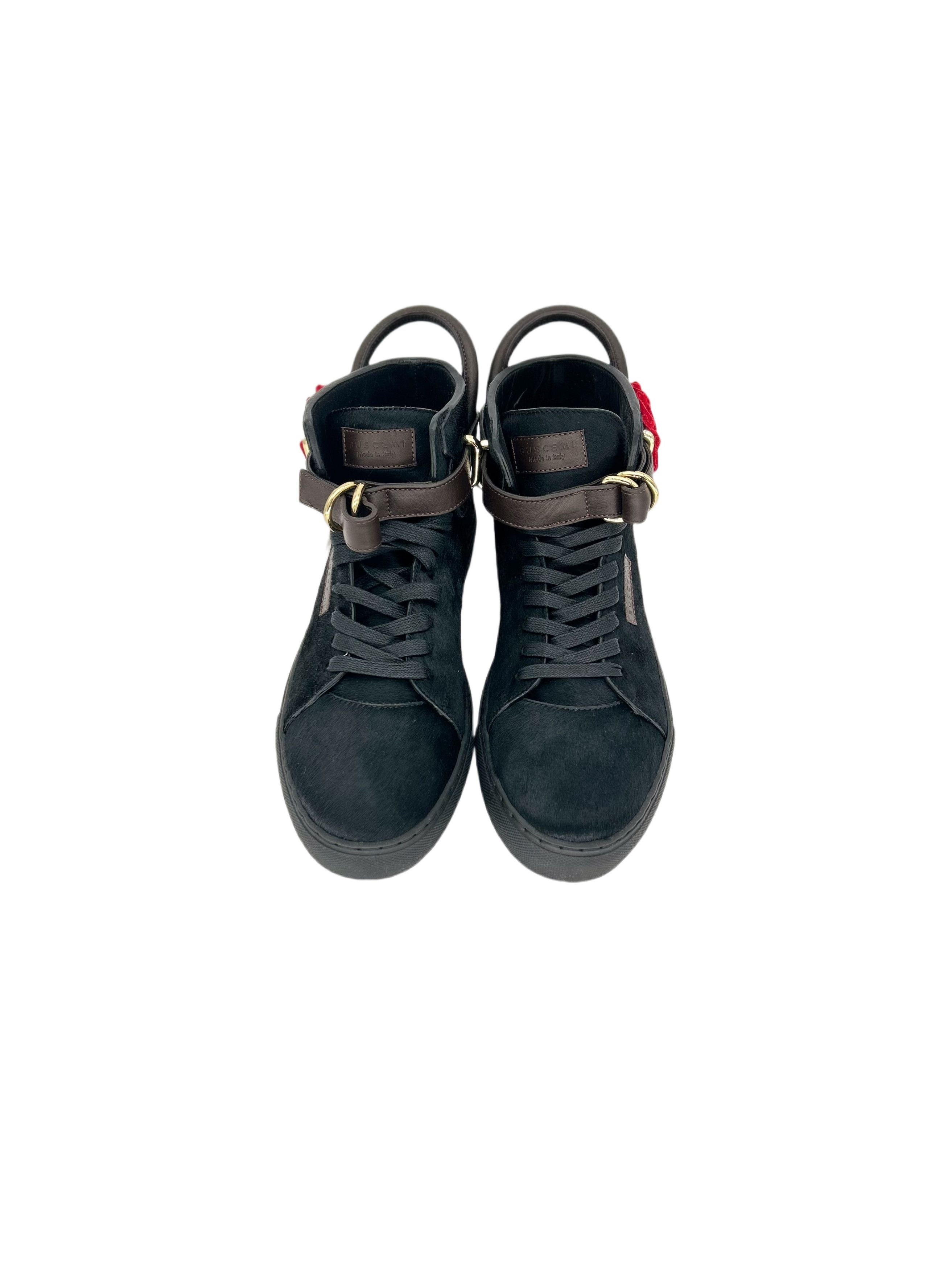 Buscemi Triple Crown Black 100mm High Top Trainers Size US 9 / EU 42 - 3 Thumbnail
