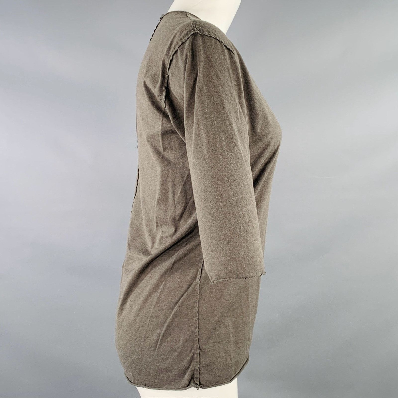 Attachment ATTACHMENT Grey Charcoal Cotton 3/4 Sleeves Casual Top Size S / US 4 / IT 40 - 2 Thumbnail