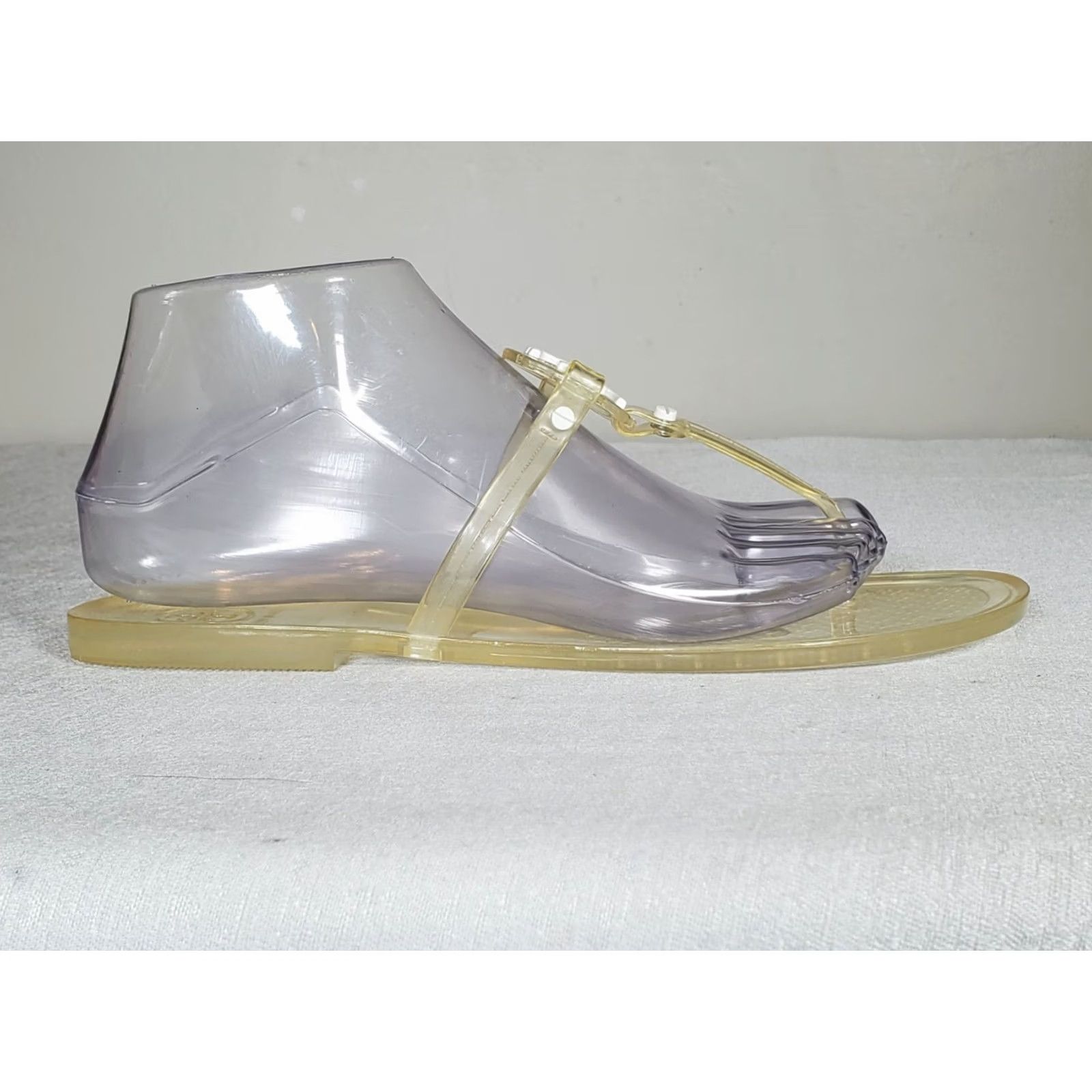 Tory Burch Tory Burch Mini Miller Flat Jelly Thong Sandal Clear Yellow Medallion Women US 8 Size US 8 / IT 38 - 3 Thumbnail