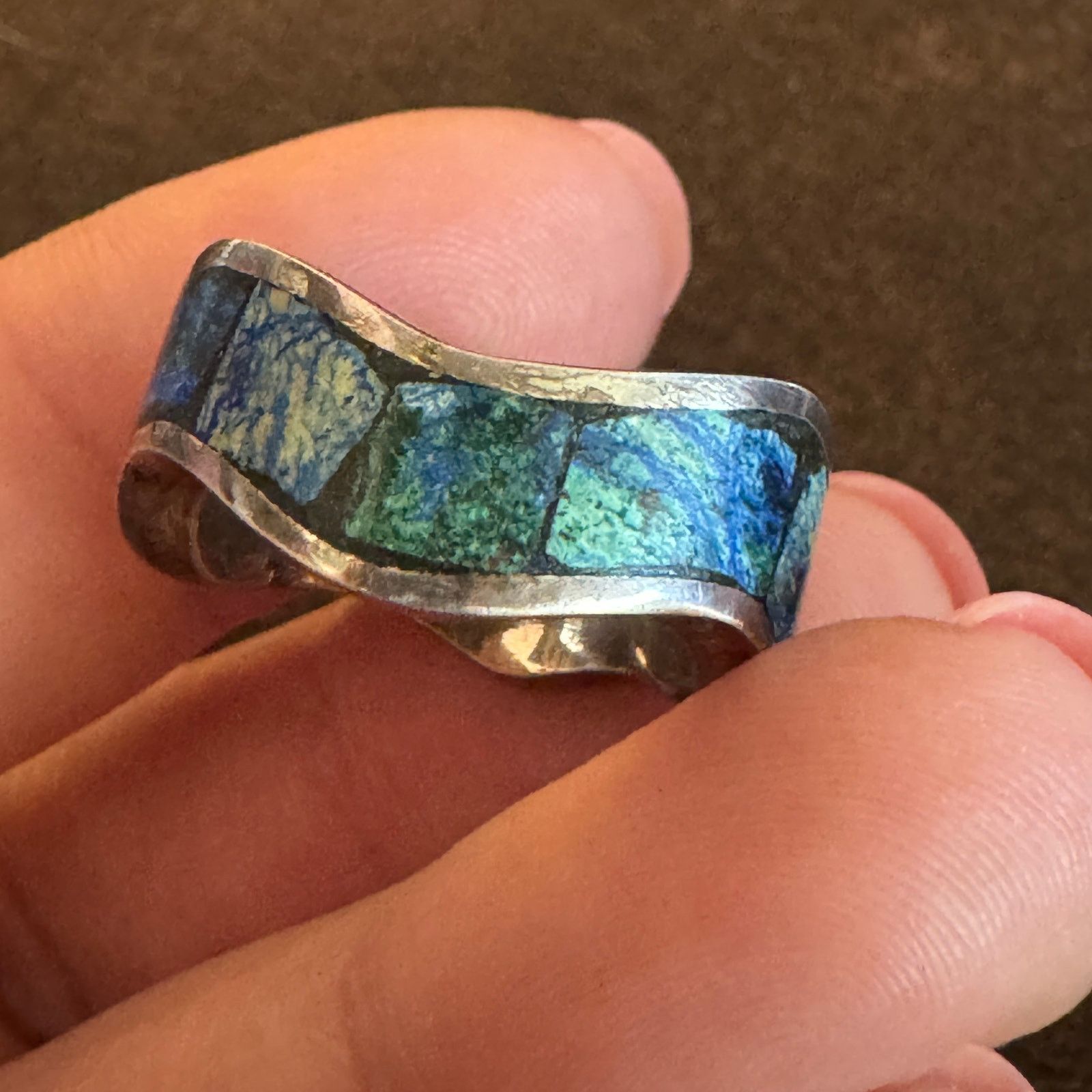 Vintage Vintage Sterling Silver and Enameled Ring Sz 6 Size ONE SIZE - 4 Thumbnail